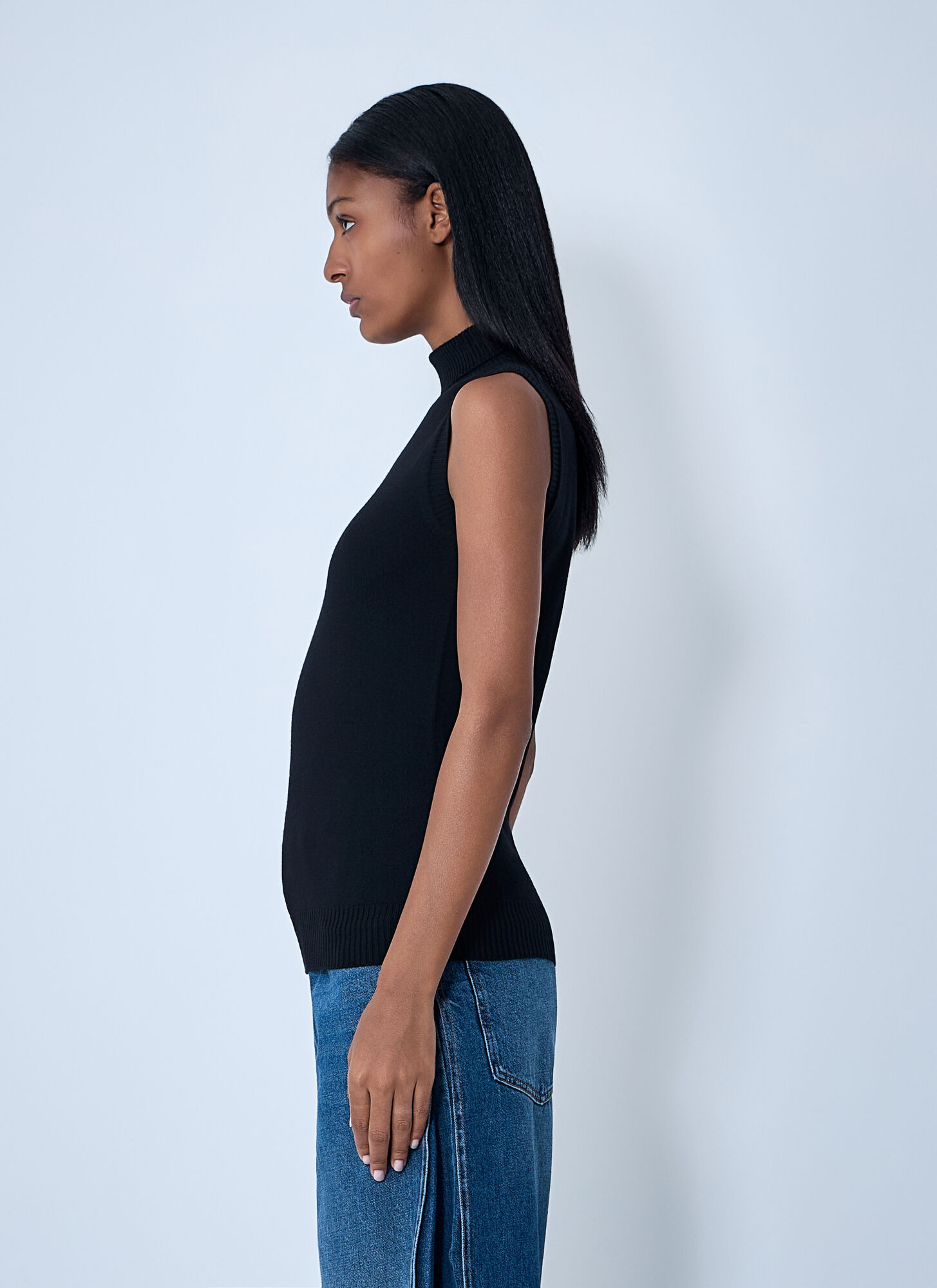  Sportmax Sportmax Wool Turtleneck Top - Frau Tops Black M 