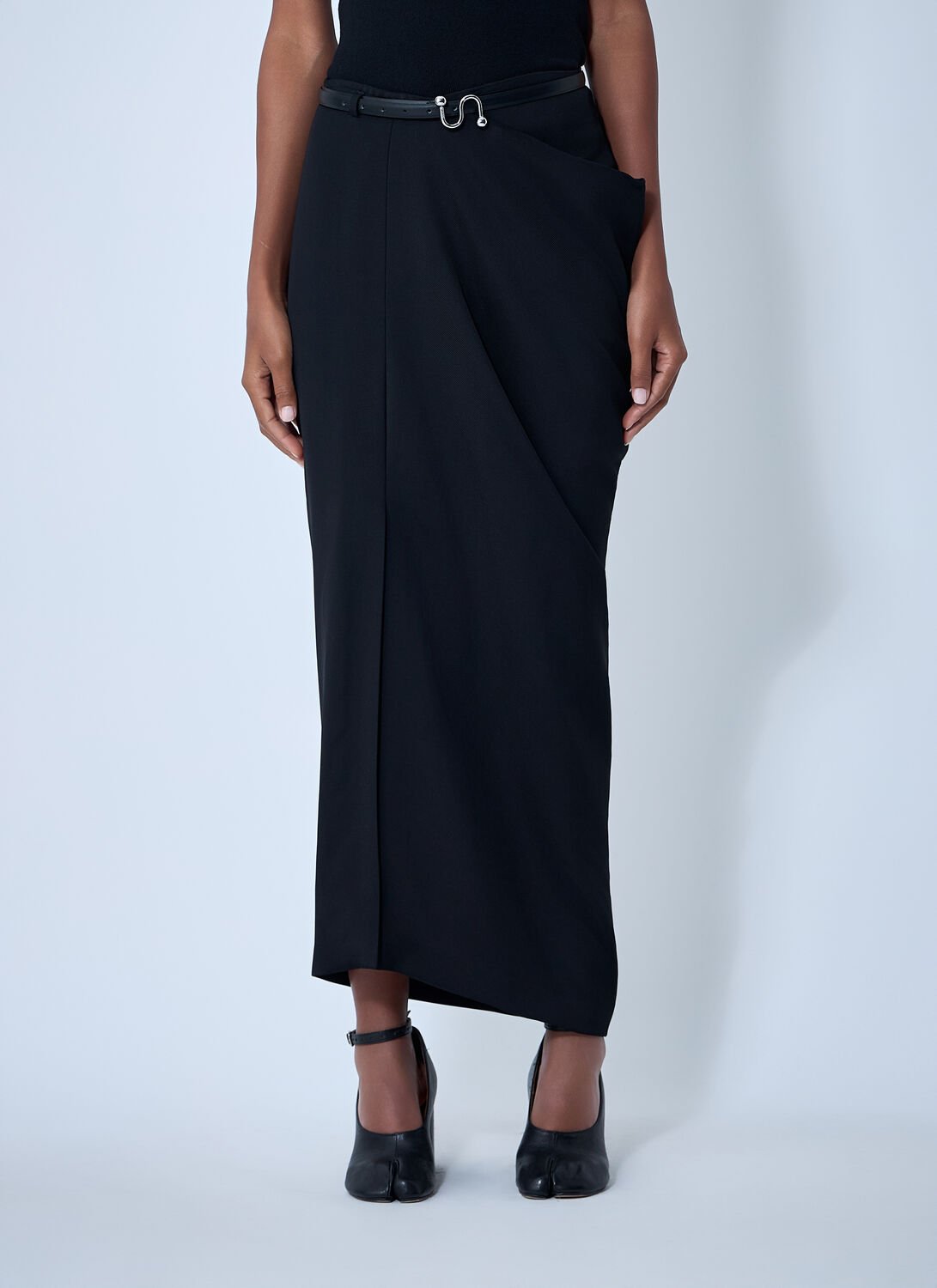 Sportmax Draping Asymmetric Skirt In Blue