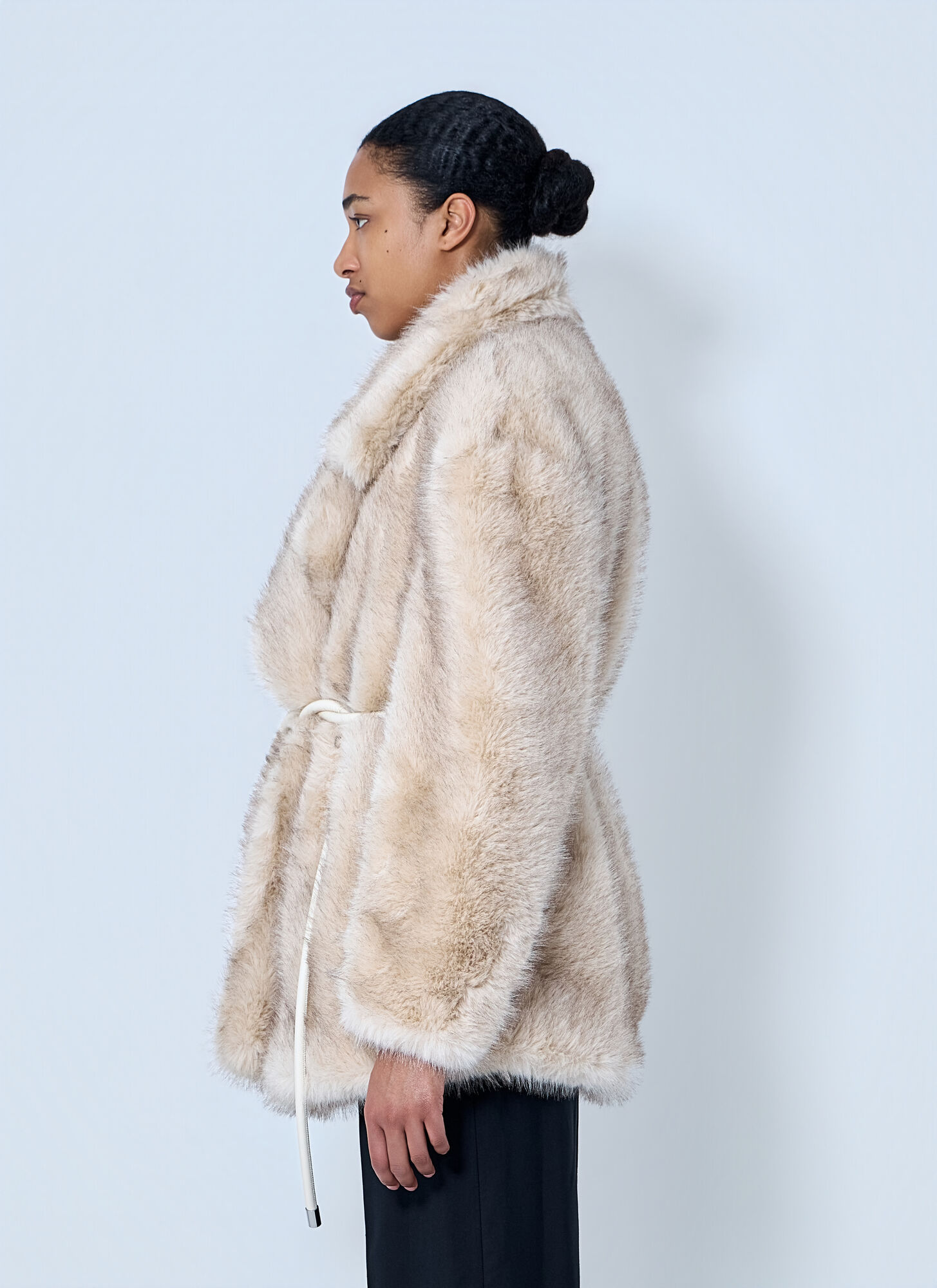  Sportmax Sportmax Plush Textured Coat - Frau Mäntel Beige S 