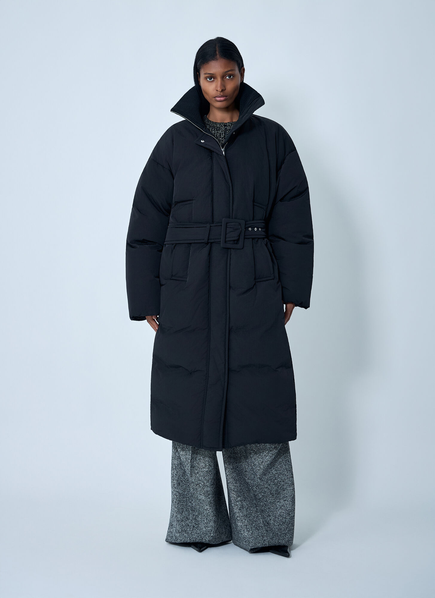 Sportmax Sportmax Belted Quilted Coat - Frau Mäntel Black It - 42 