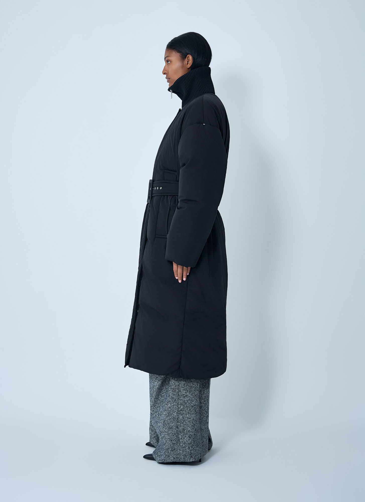  Sportmax Sportmax Belted Quilted Coat - Frau Mäntel Black It - 42 