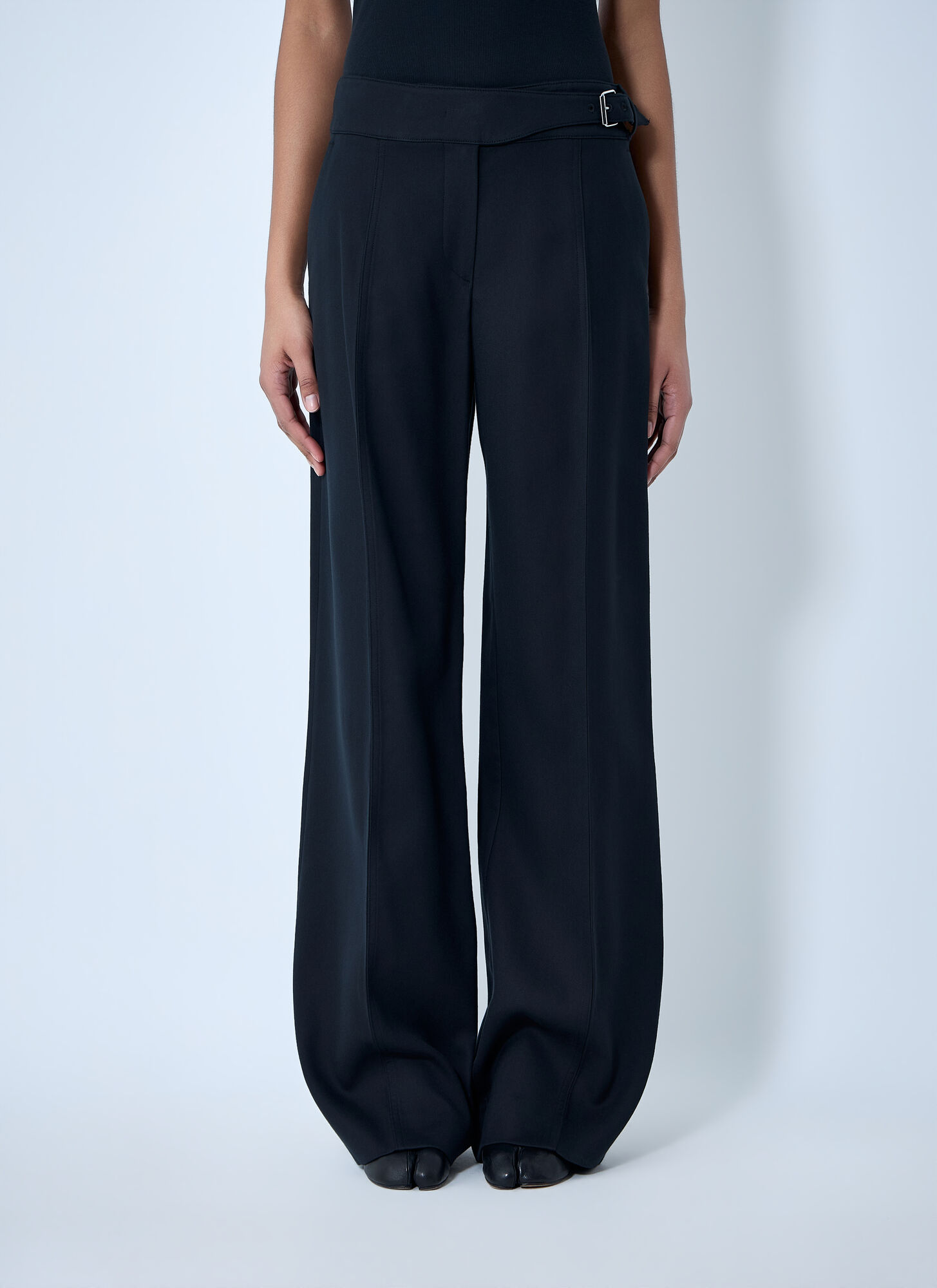 Sportmax Women's Black Wide-Leg Tailored Trousers - Woman Pants It - 44