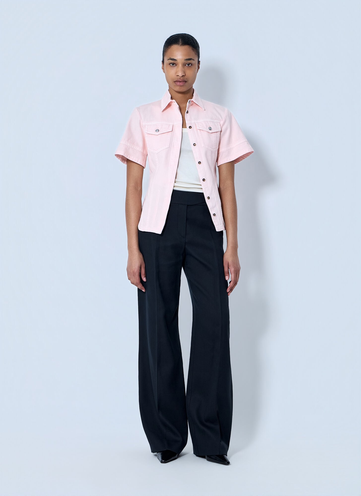 Sportmax Sportmax Short Sleeve Button-down Shirt - Frau Hemden Pink It - 40 