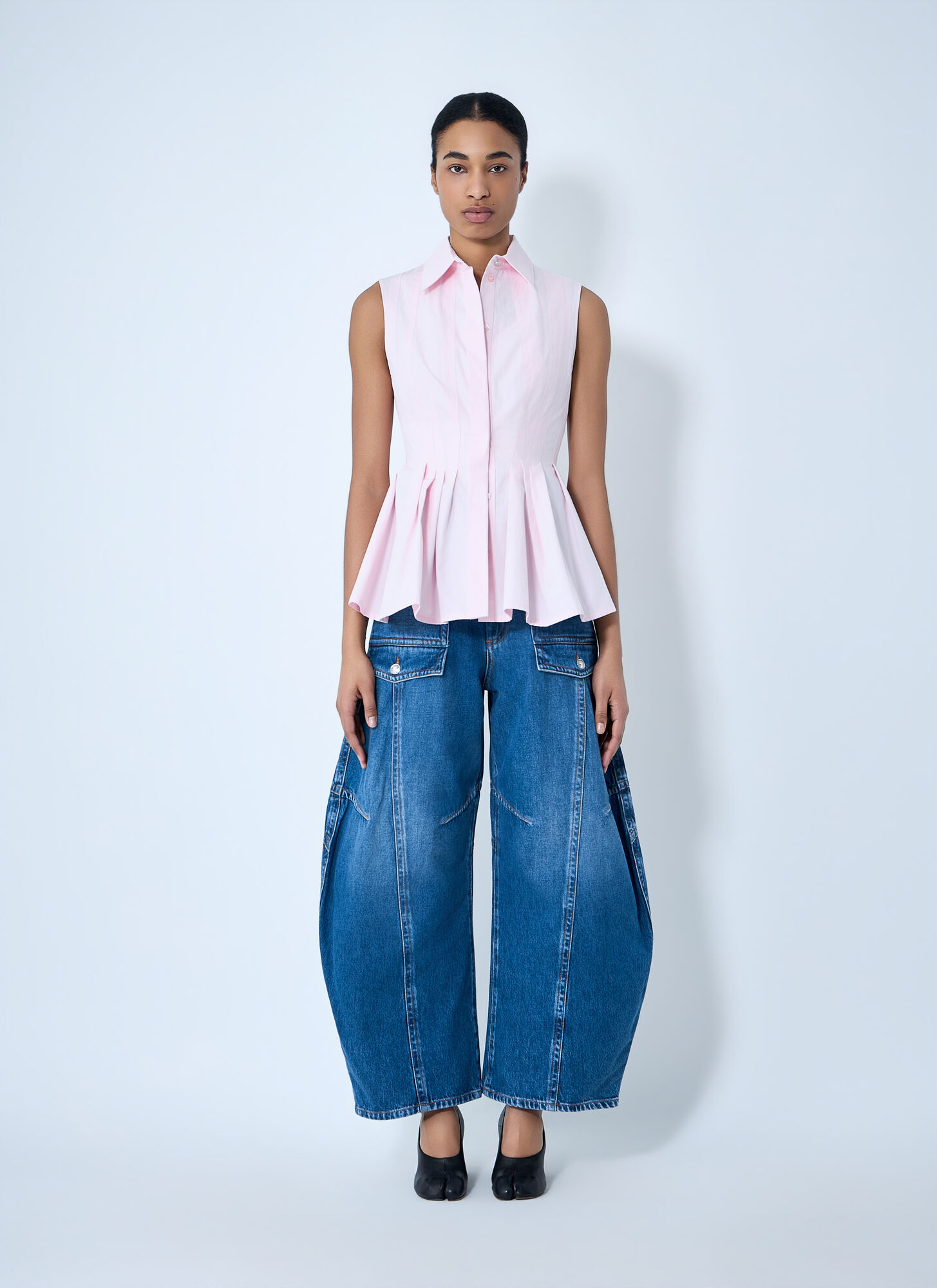  Sportmax Sportmax Wide-leg Denim Trousers - Frau Jeans Blue 28 