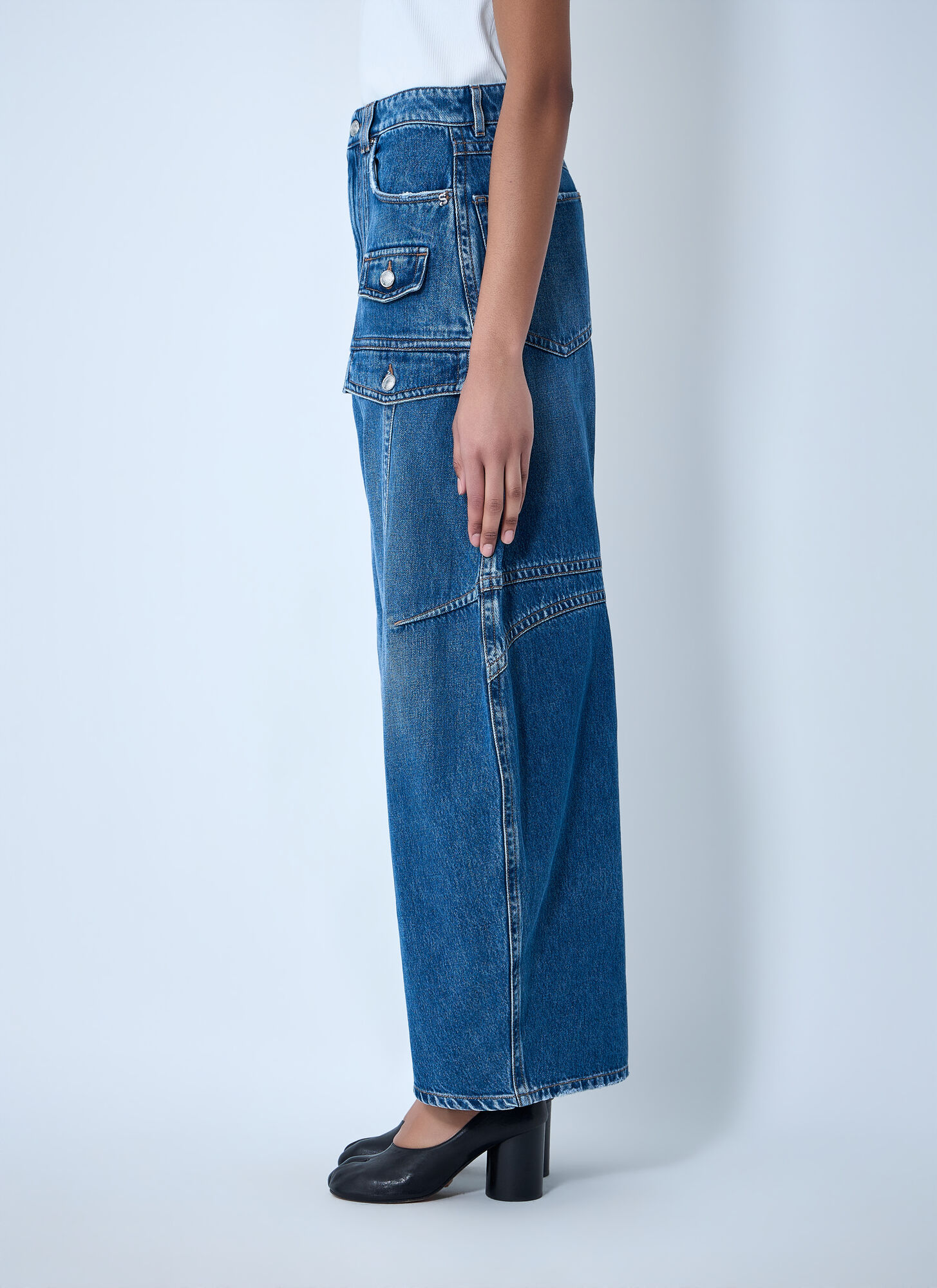  Sportmax Sportmax Wide-leg Denim Trousers - Frau Jeans Blue 28 