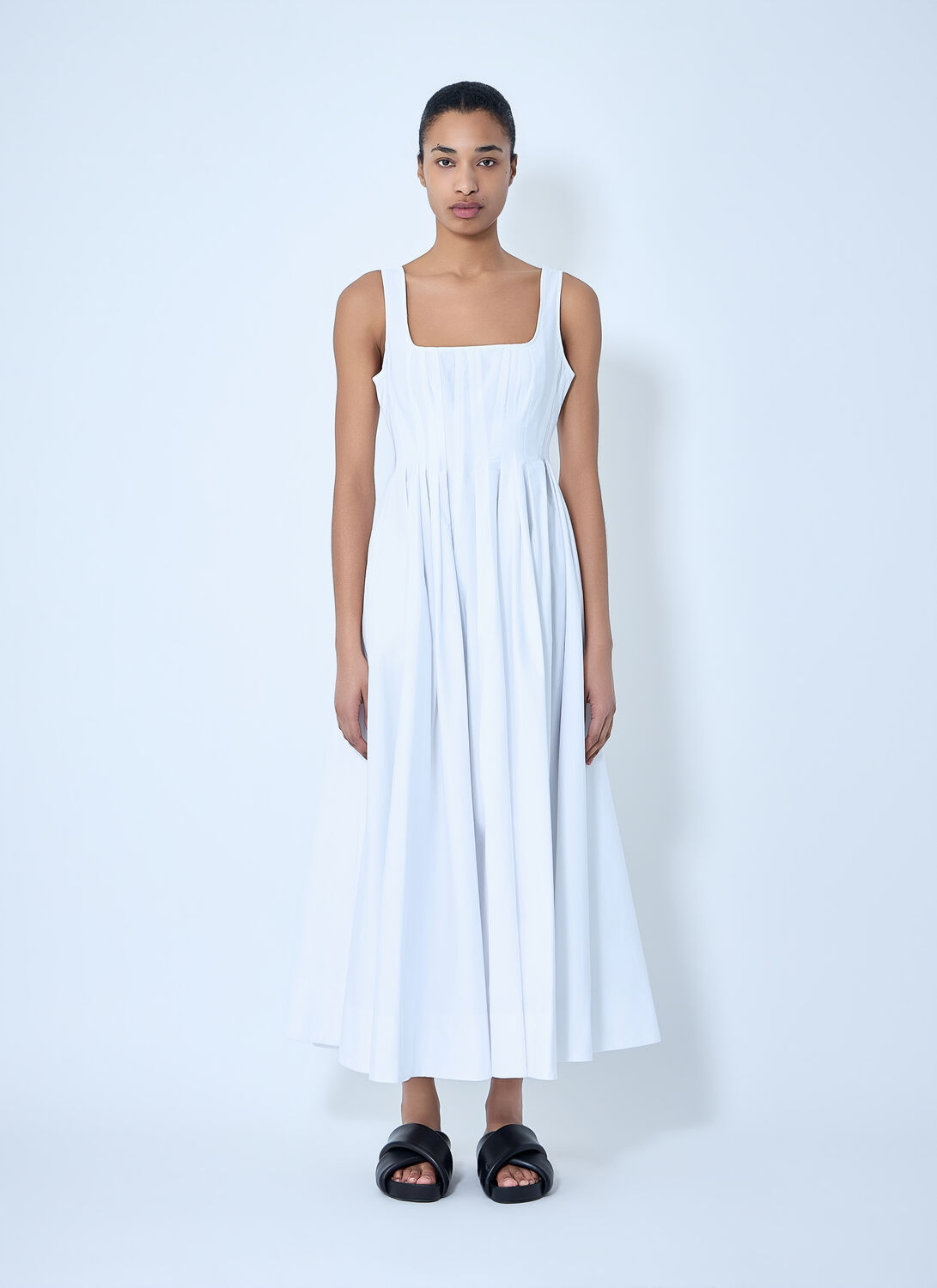 Sportmax Square Neck Sleeveless Dress - Woman Dresses White It - 40