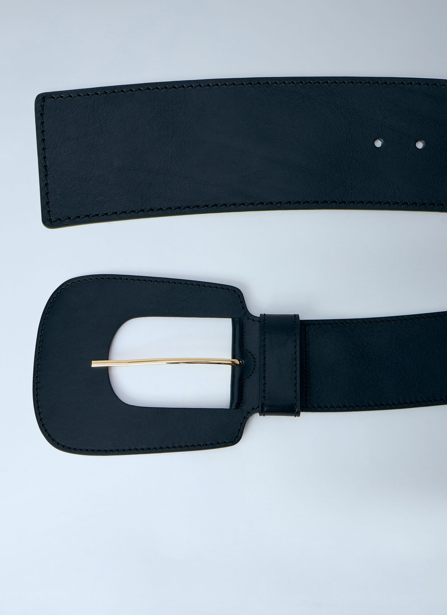  Sportmax Sportmax Maxi Leather Belt - Frau Gürtel Black S - M 
