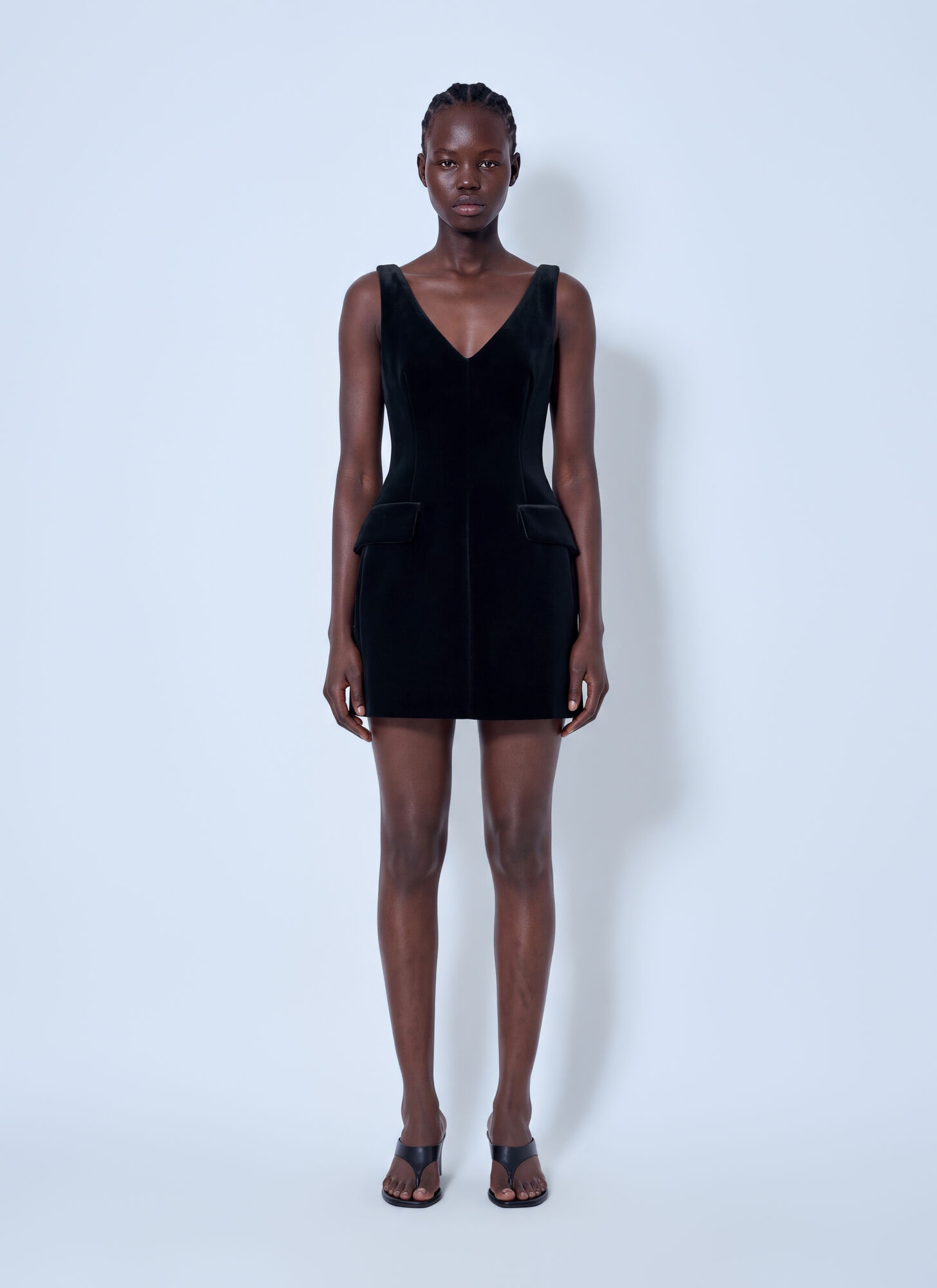 Sportmax Sleeveless Velvet Mini Dress - Woman Dresses Black M