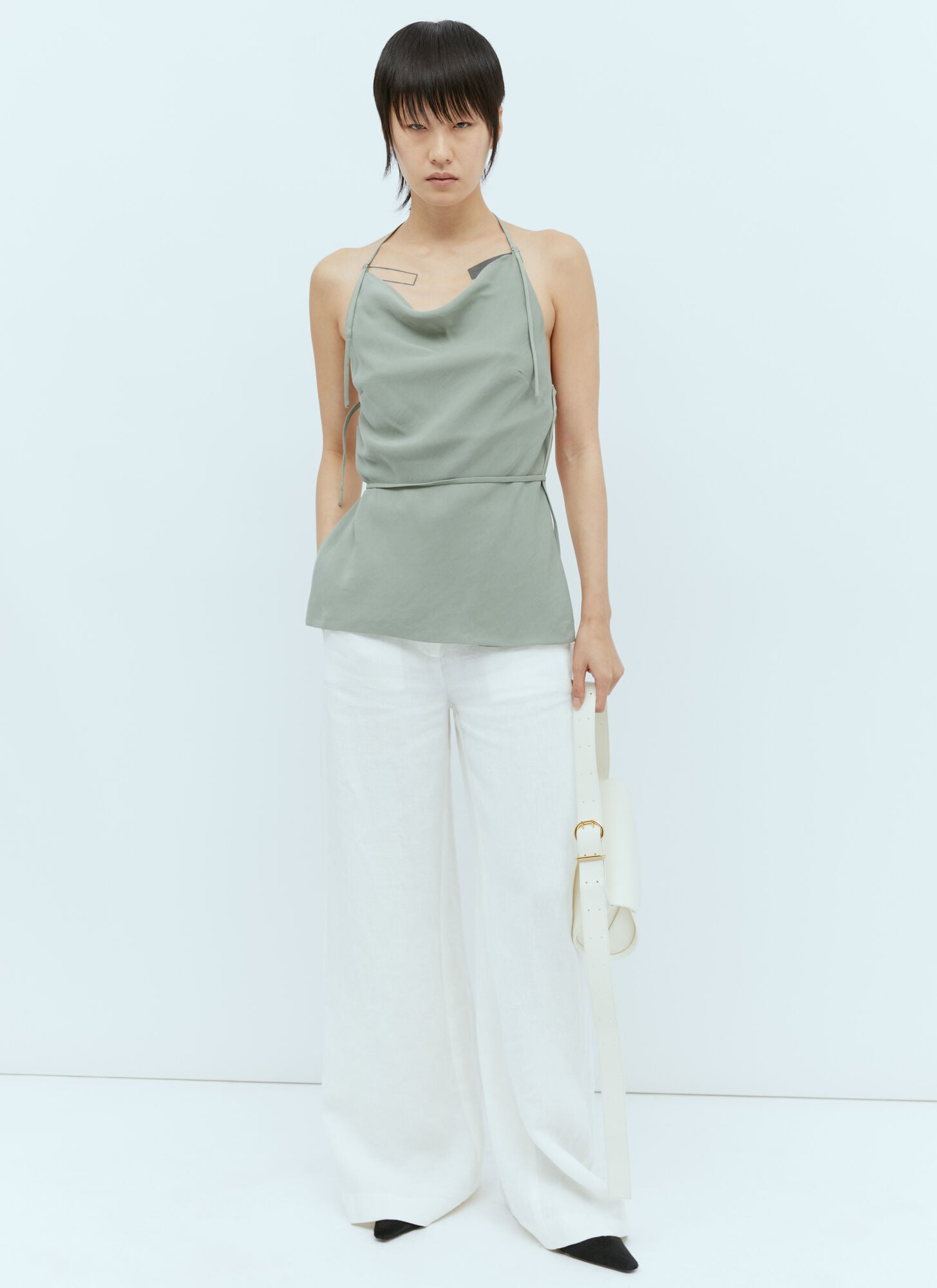  St. Agni St. Agni Adjustable Strap Top - Frau Tops Green Xs 