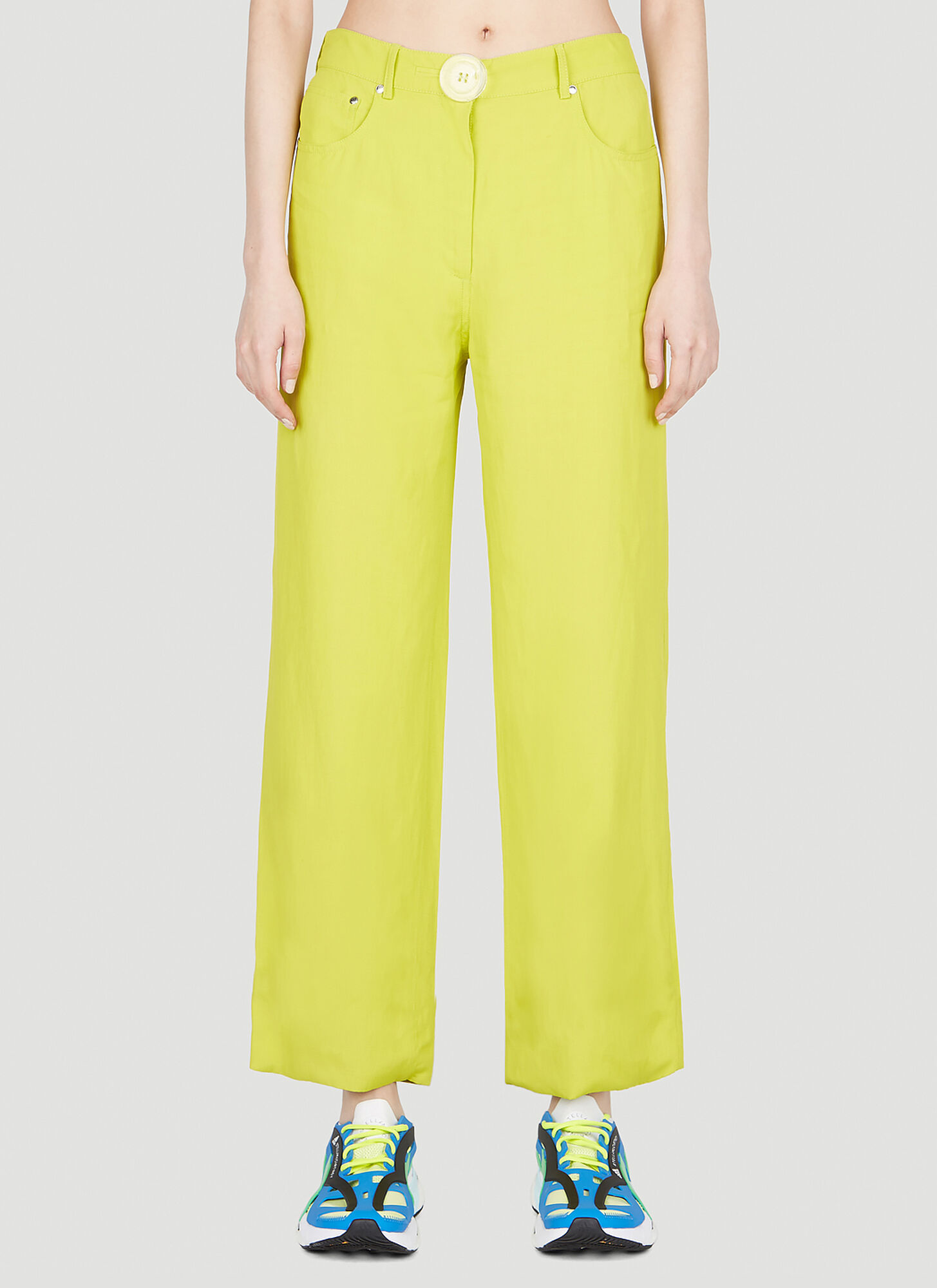 Stella Mccartney Women's Yellow Maxi Button Pants - Woman Pants It - 38