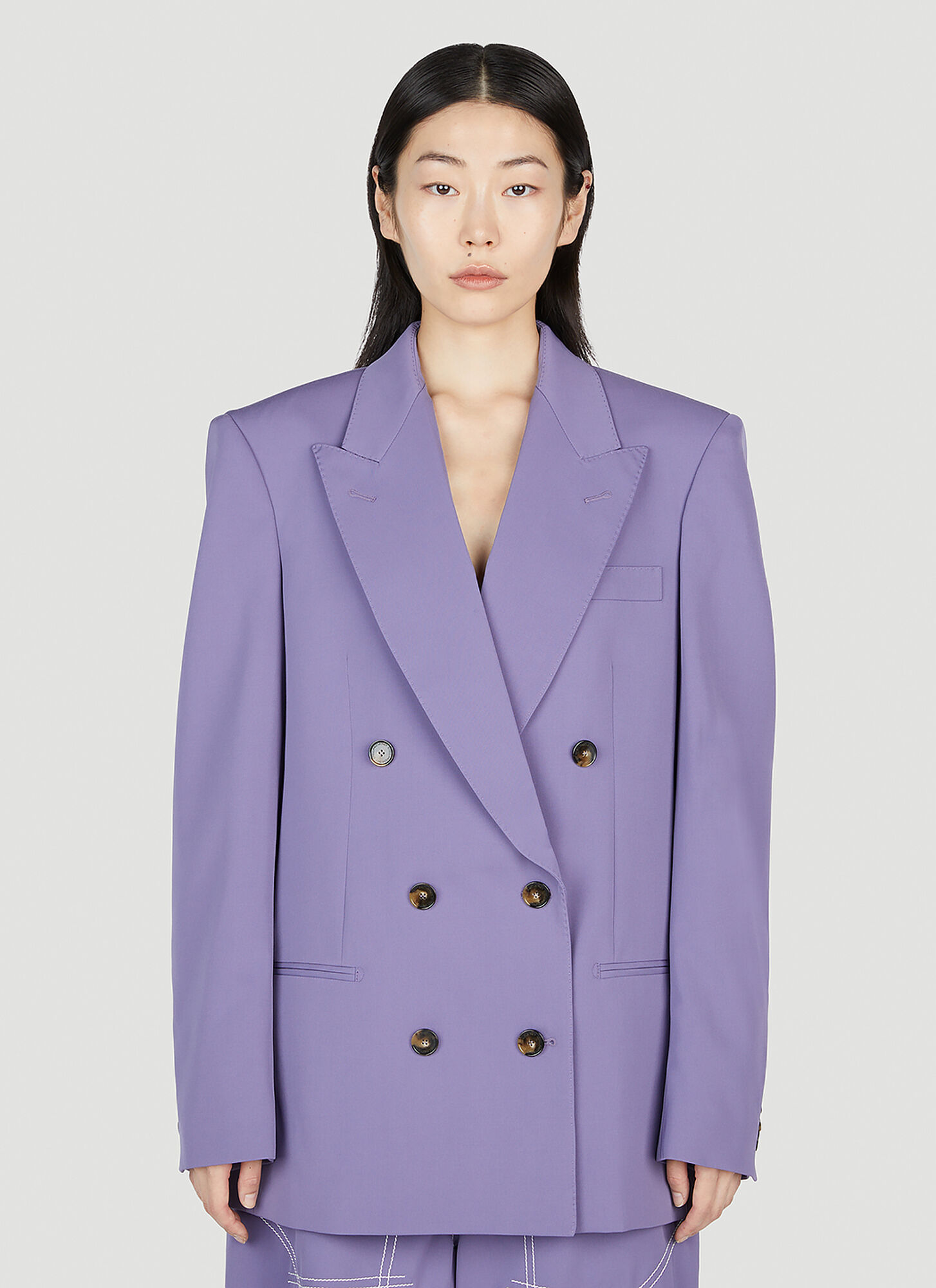 Stella Mccartney Oversized Double Breasted Jacket In Purple