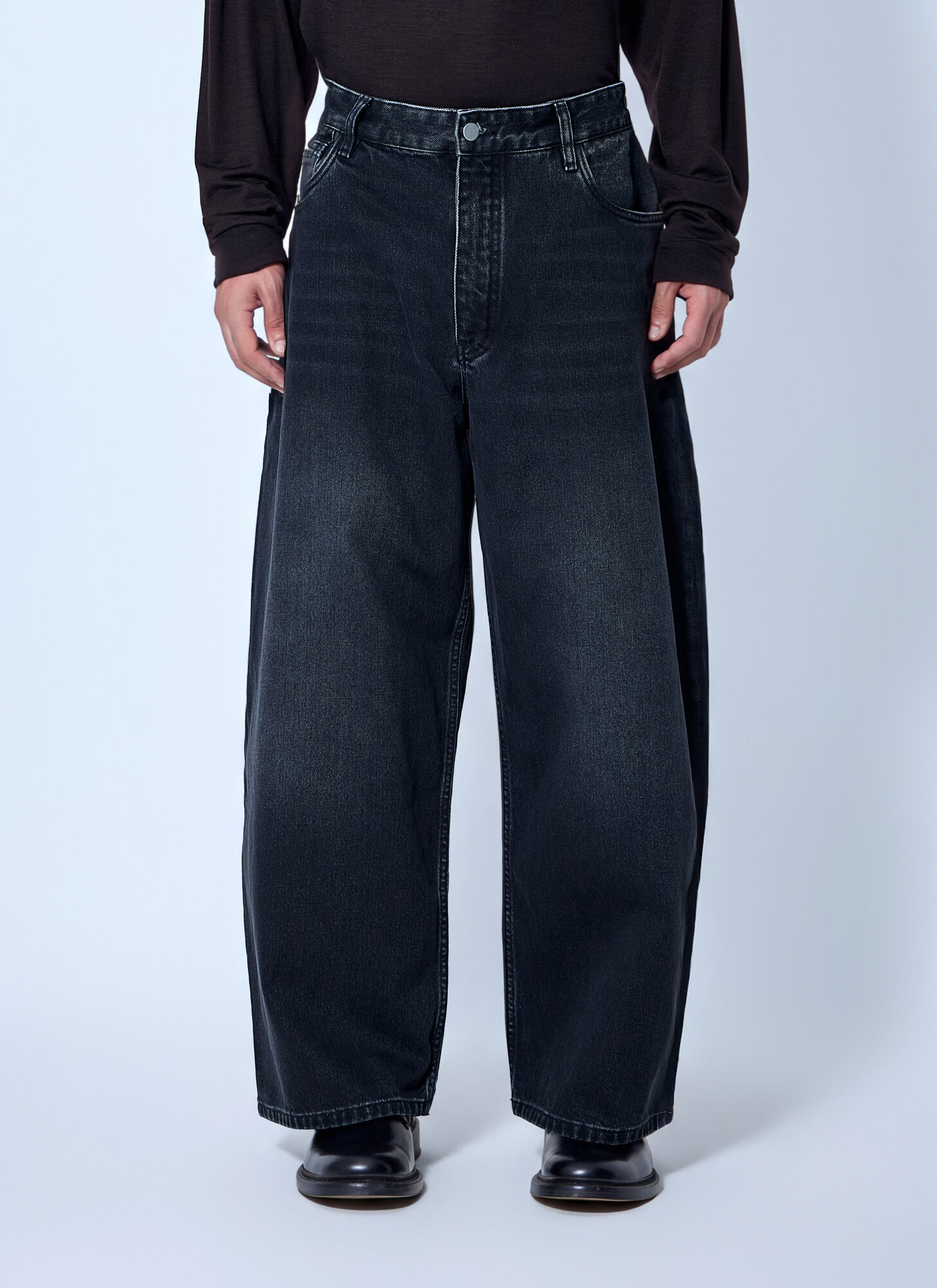 Studio Nicholson Men's Black Paolo Volume Jeans - Man Jeans L