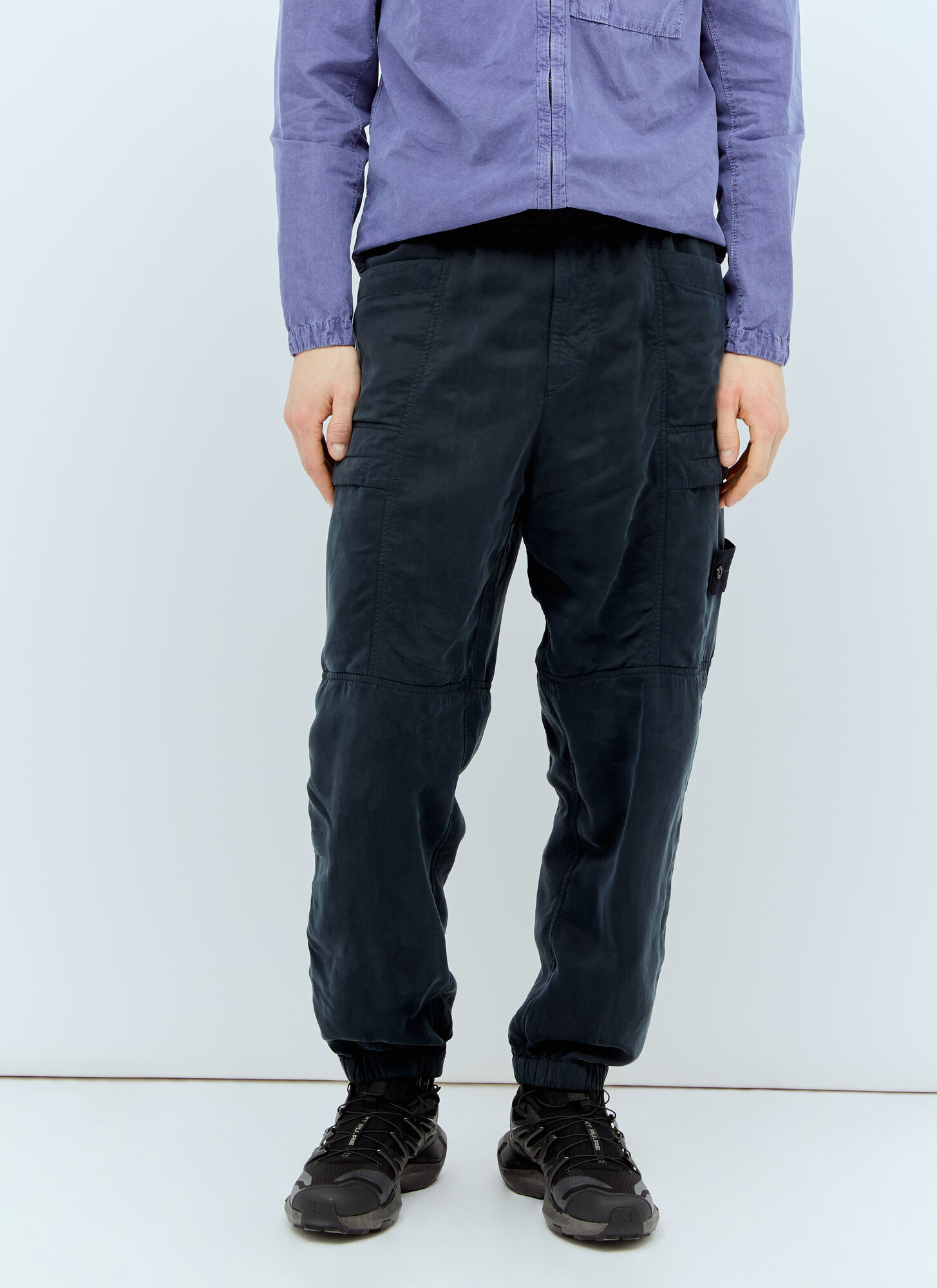 Shop Stone Island Ghost Cargo Pants In Navy