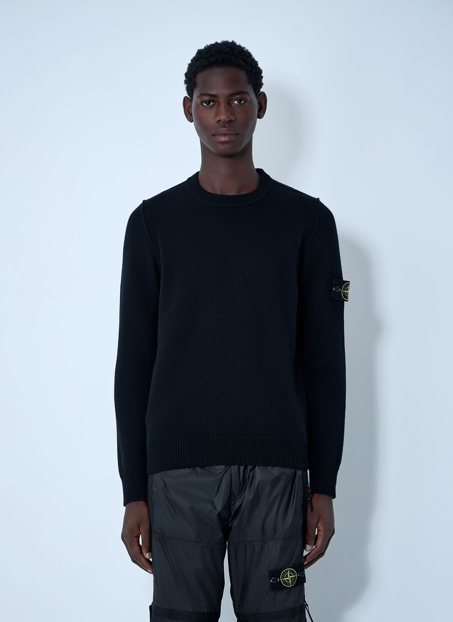 Stone Island 羊毛混纺针织衫 - Male 针织衫 Black L