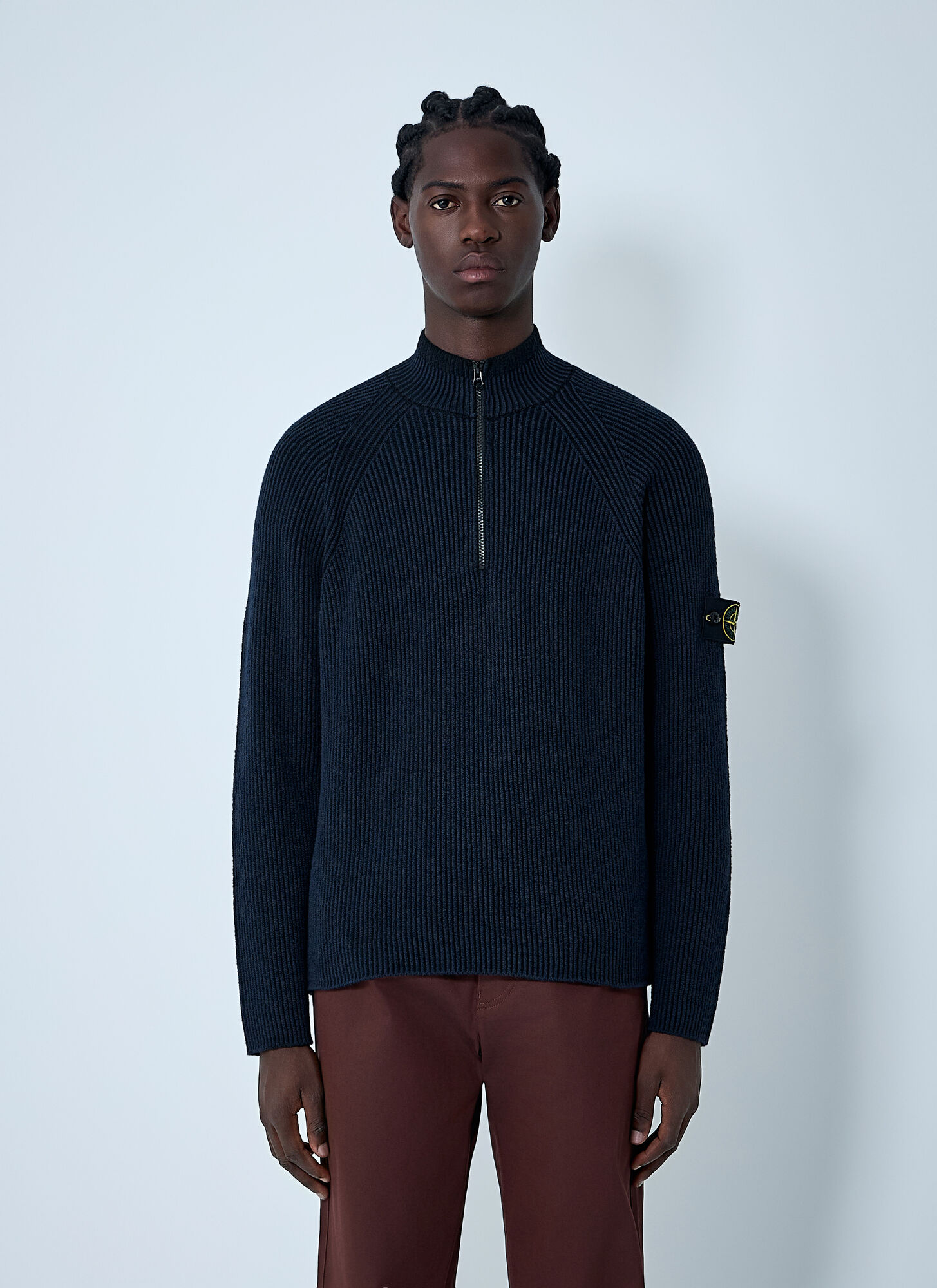 Stone Island Men's Navy Compass Patch Polo Shirt - Man Knitwear Xl
