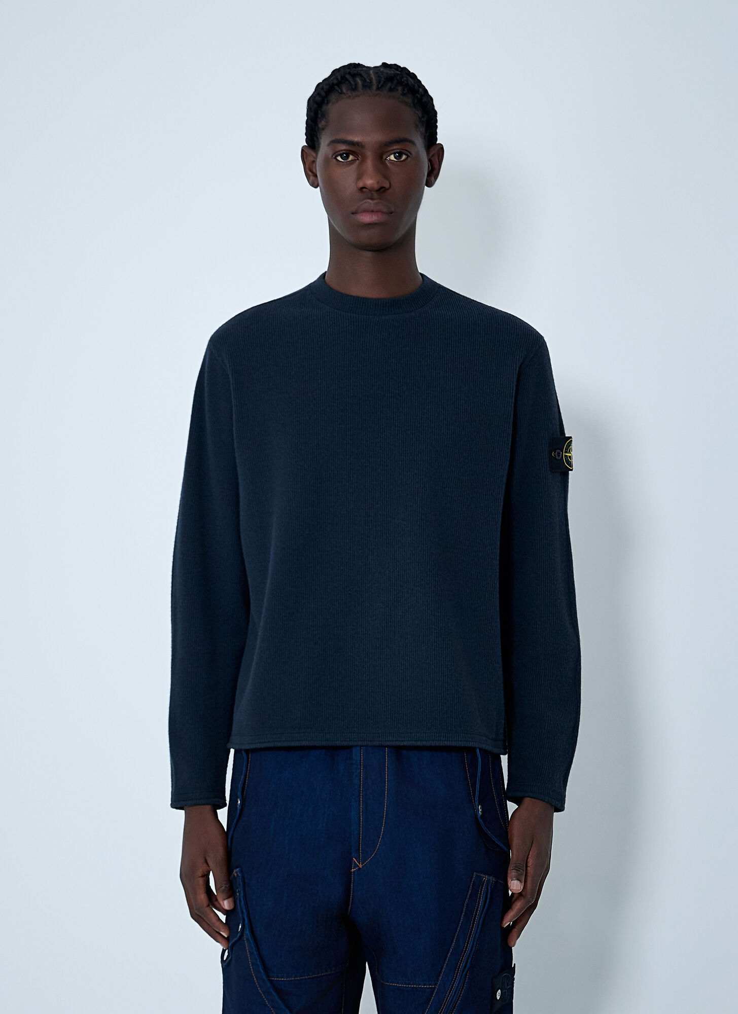 Stone Island Men's Navy Crewneck Knit Jumper - Man Knitwear Xl