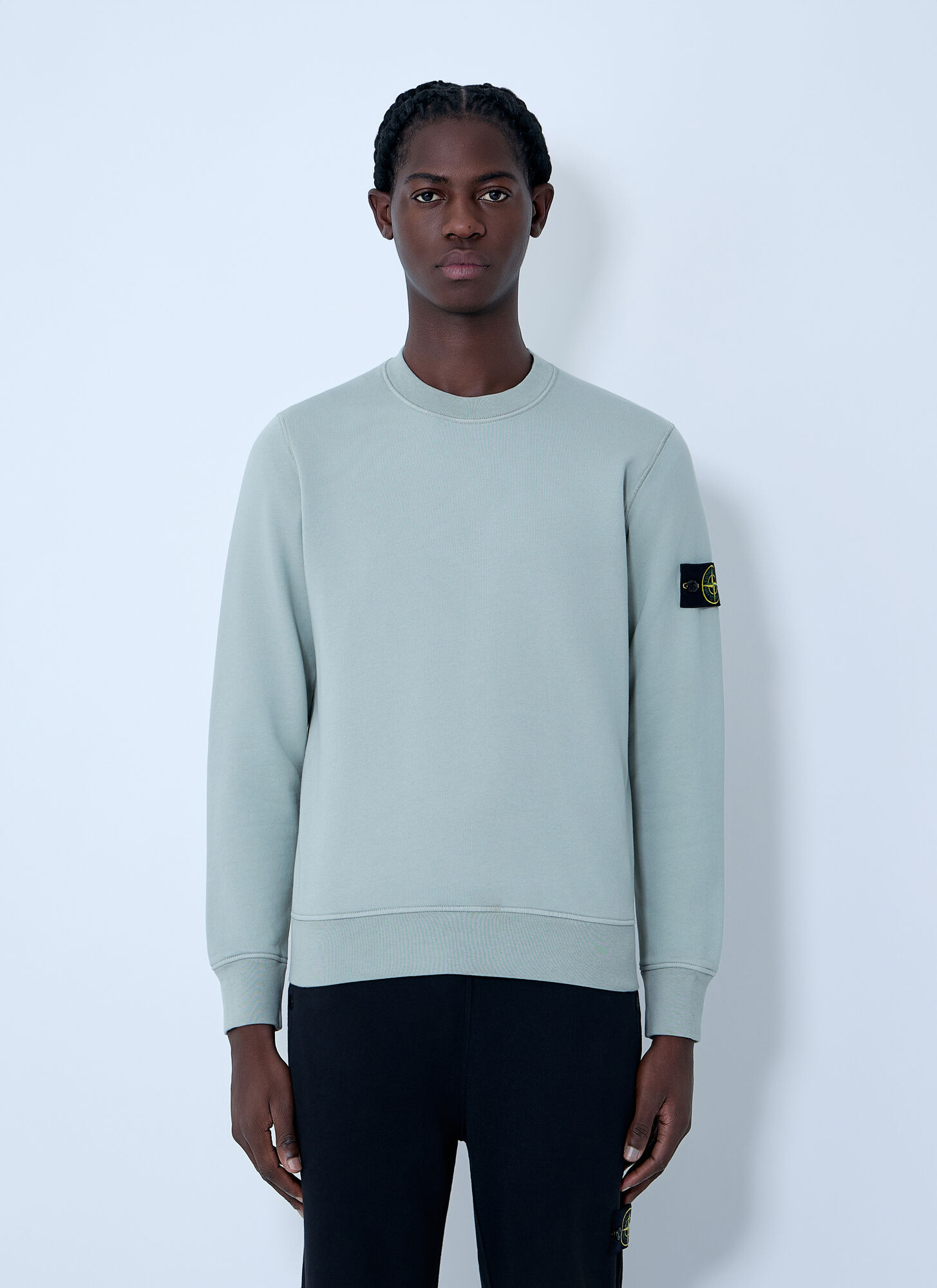 Stone Island Men's Green Logo Patch Sweatshirt - Man Sweatshirts Xl