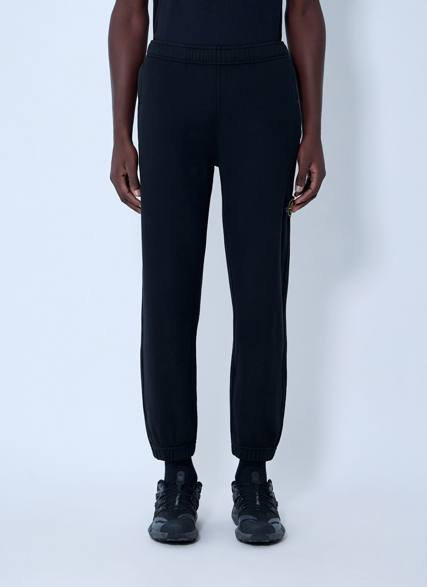 Stone Island Men's Black Logo Patch Track Pants - Man Track Pants Xxxl