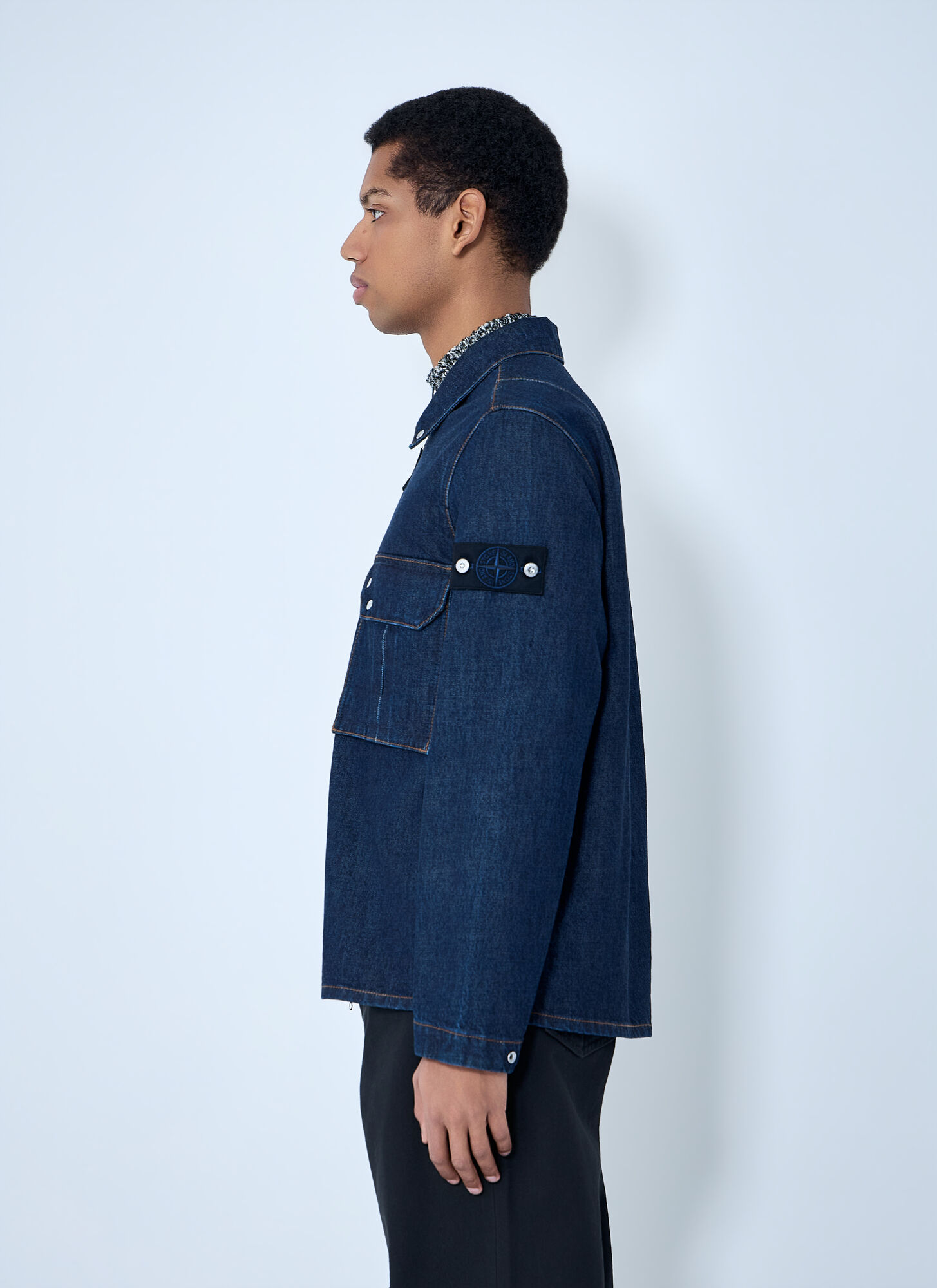  Stone Island Stone Island Denim Jacket - Mann Jacken Blue L 