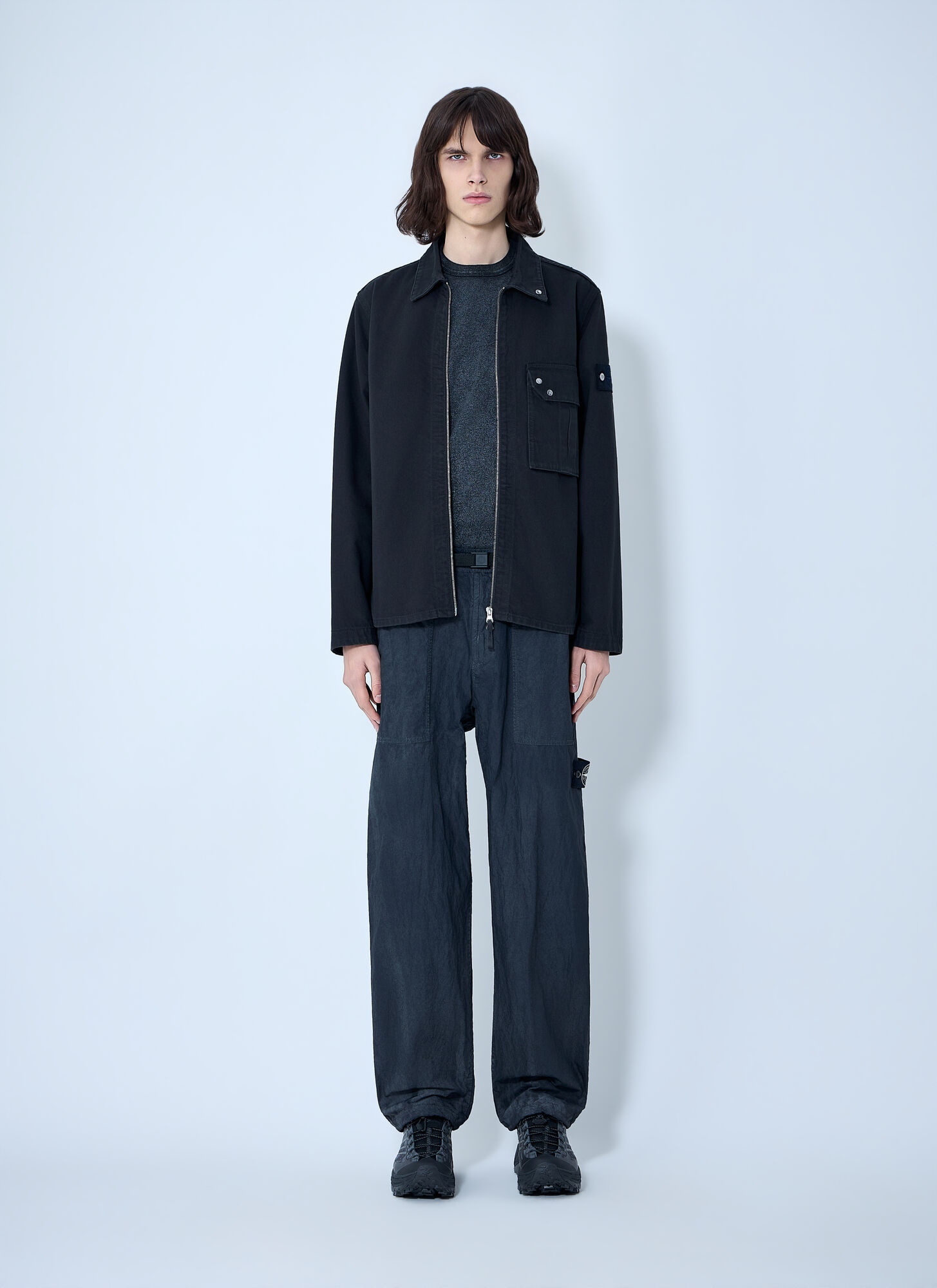  Stone Island Stone Island Zip-front Overshirt - Mann Hemden Black L 