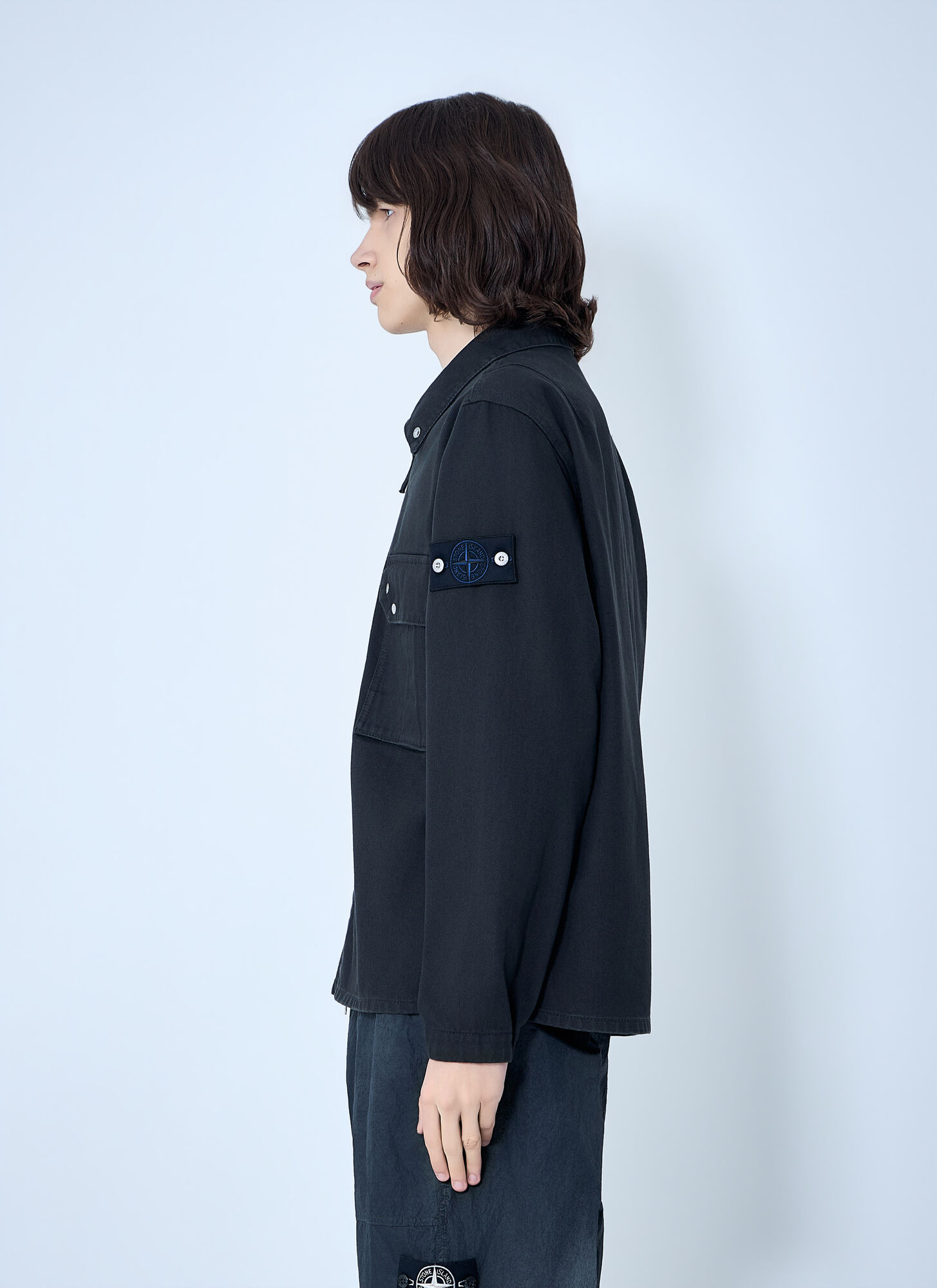  Stone Island Stone Island Zip-front Overshirt - Mann Hemden Black L 