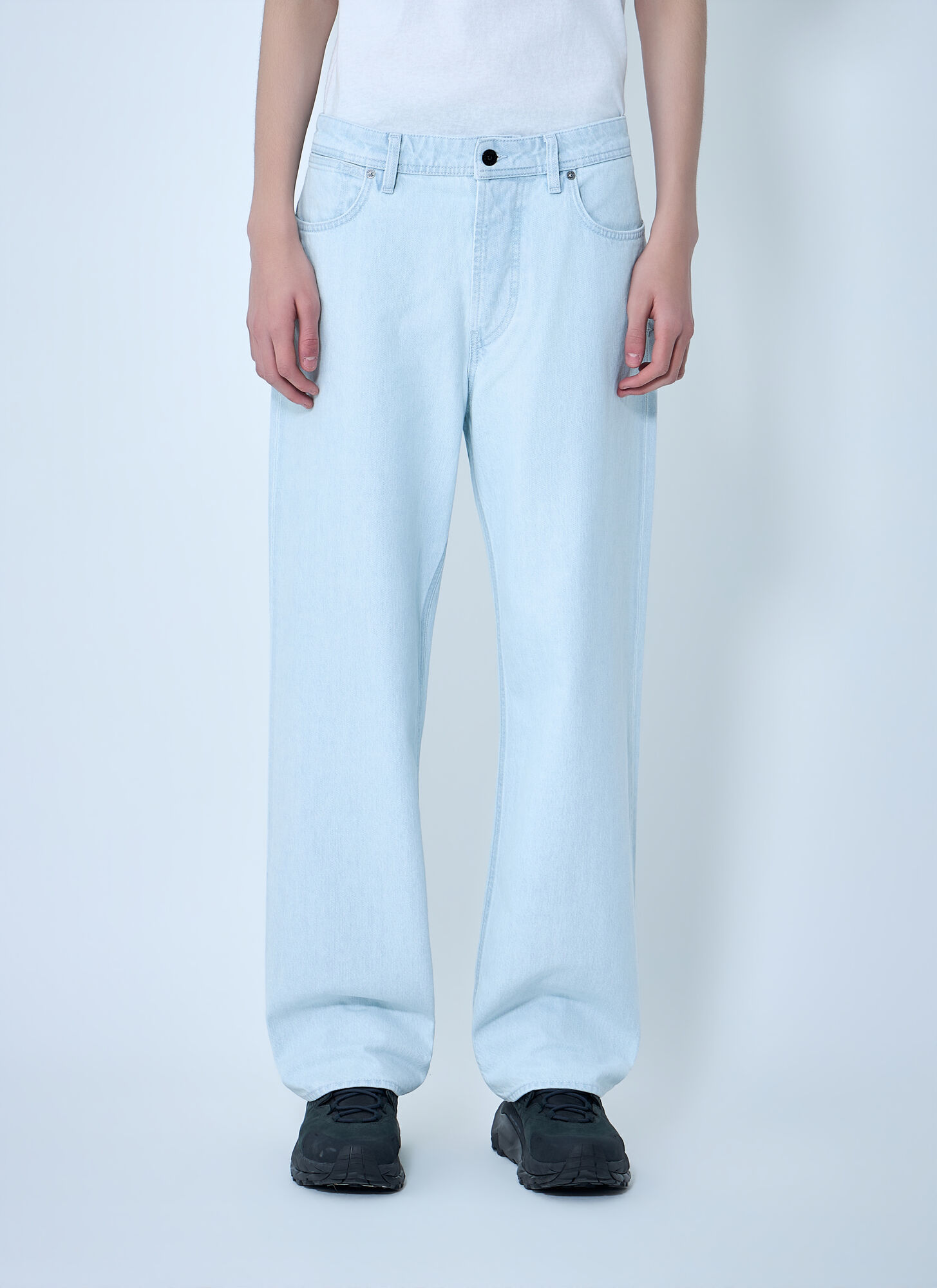Stone Island Men's Blue Wide-Leg Denim Jeans - Man Jeans 34