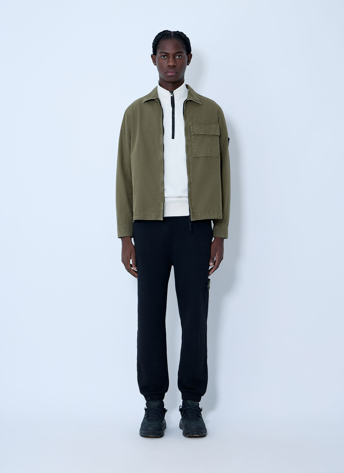  Stone Island Stone Island Logo Patch Overshirt - Mann Hemden Green S 