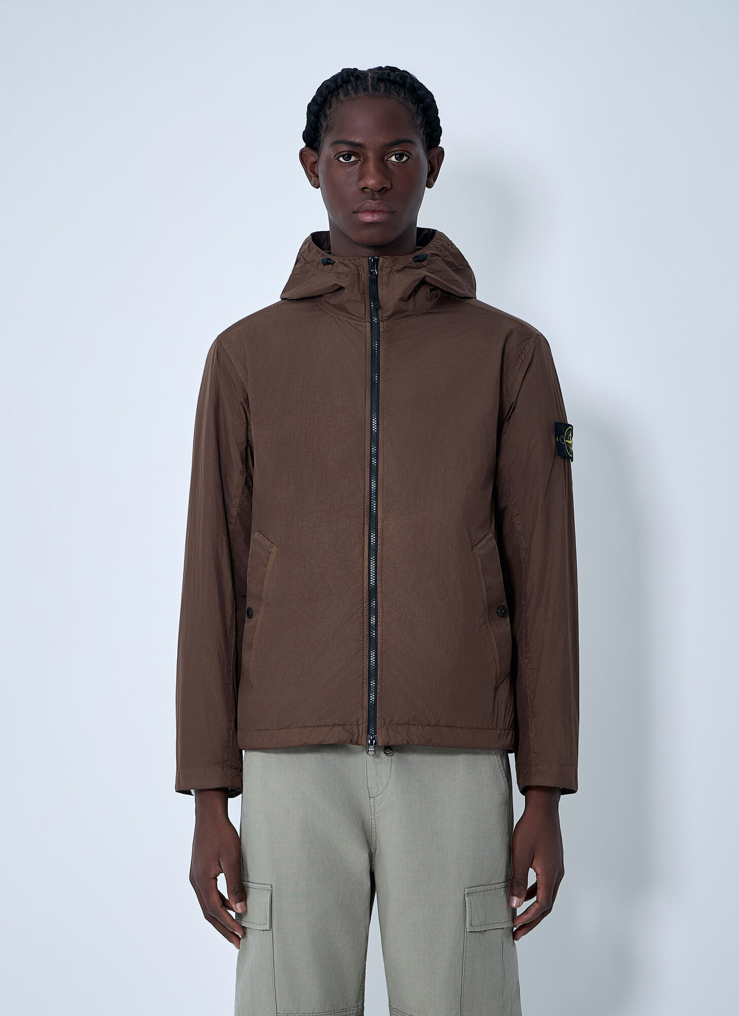Stone Island Men's Brown Logo Patch Jacket - Man Jackets Xxxl