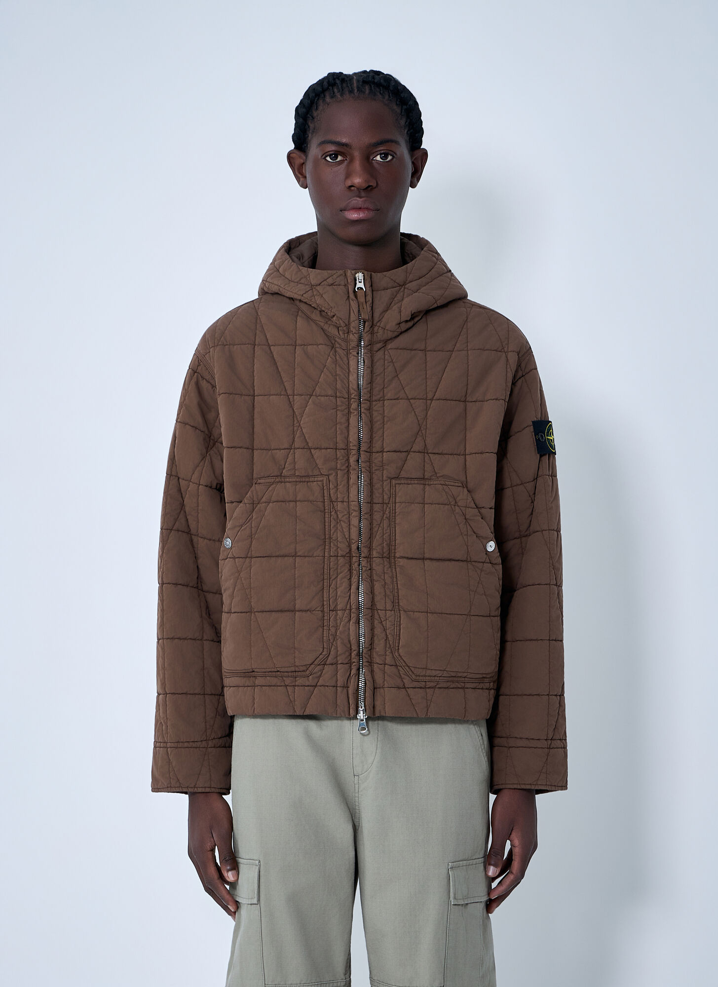 Stone Island Men's Brown Short Parka Jacket - Man Jackets Xxxl