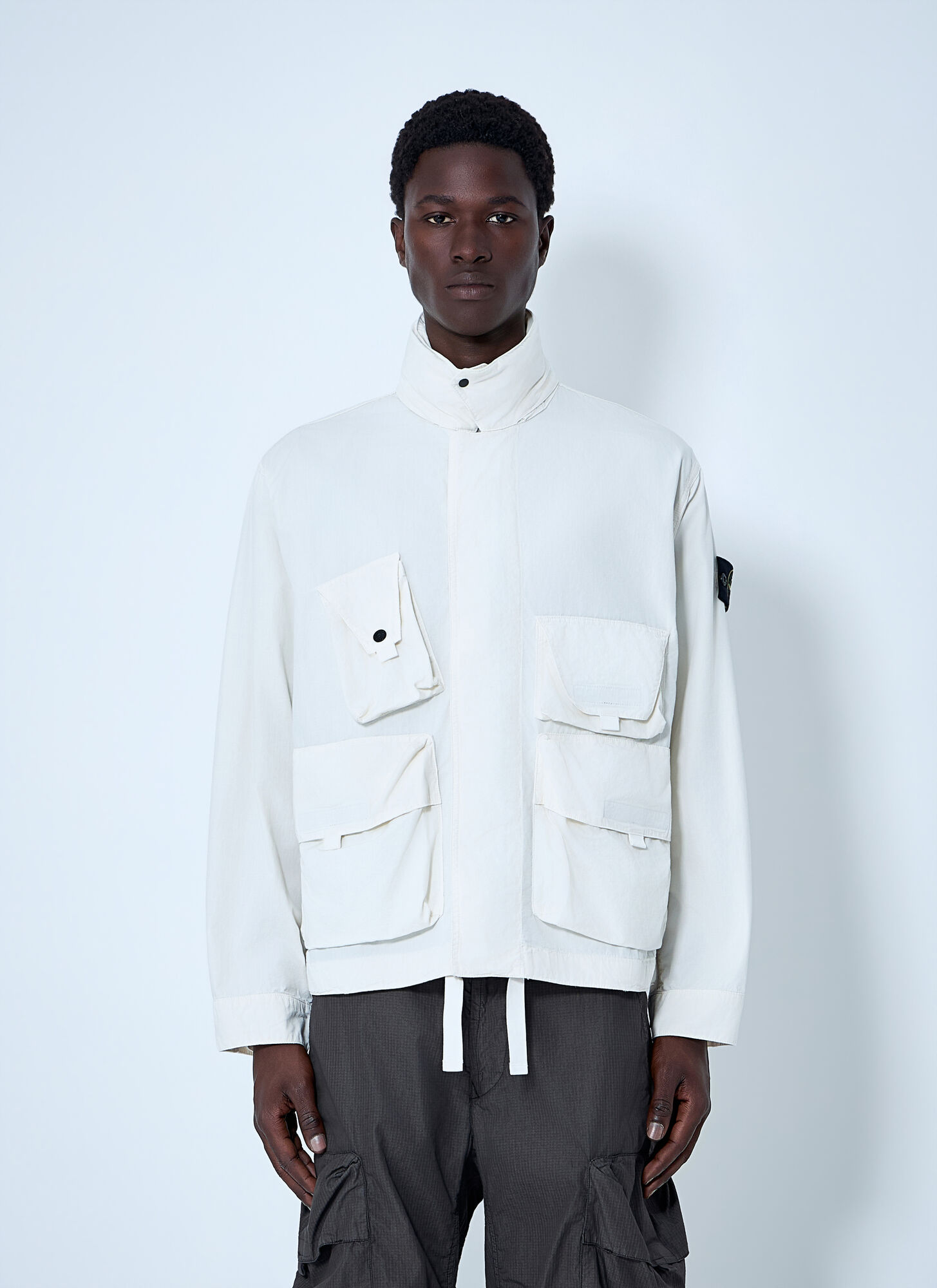 Stone Island Men's Ivory Utility Pocket Jacket - Man Jackets Xxl