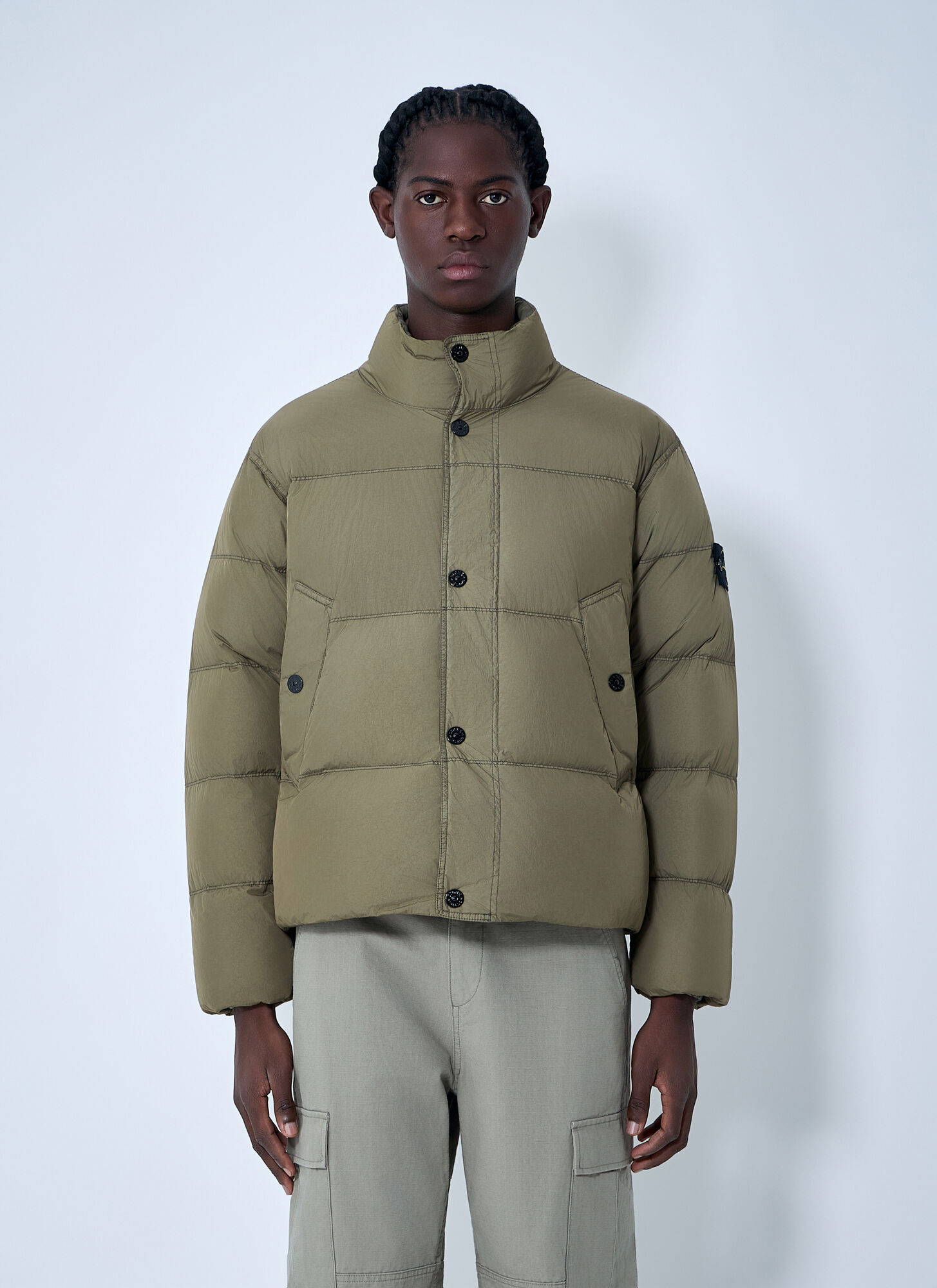Stone Island Men's Green Logo Patch Bomber Jacket - Man Jackets Xxxl
