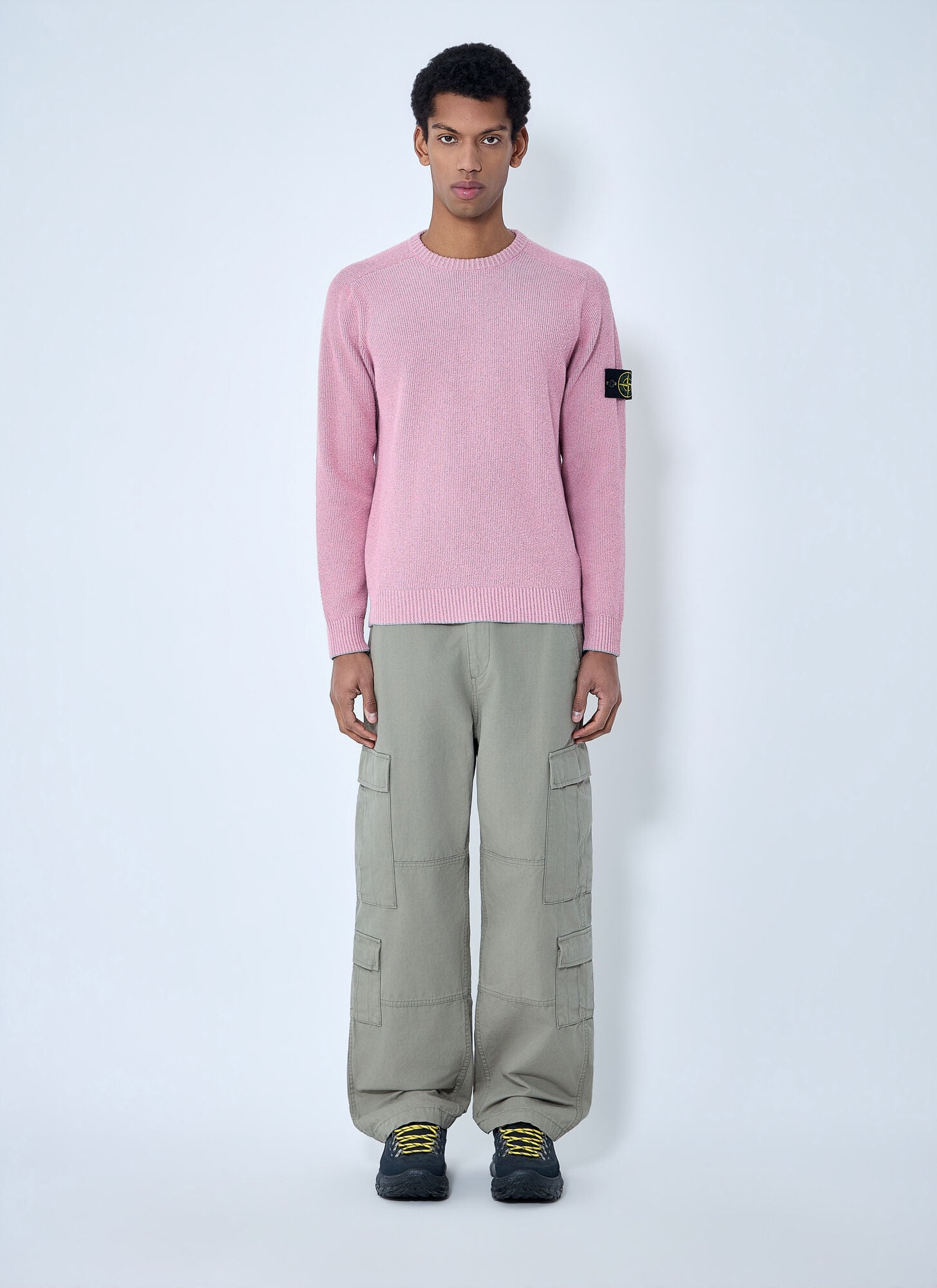  Stone Island Stone Island Crewneck Wool Sweater - Mann Strick Pink Xxxl 