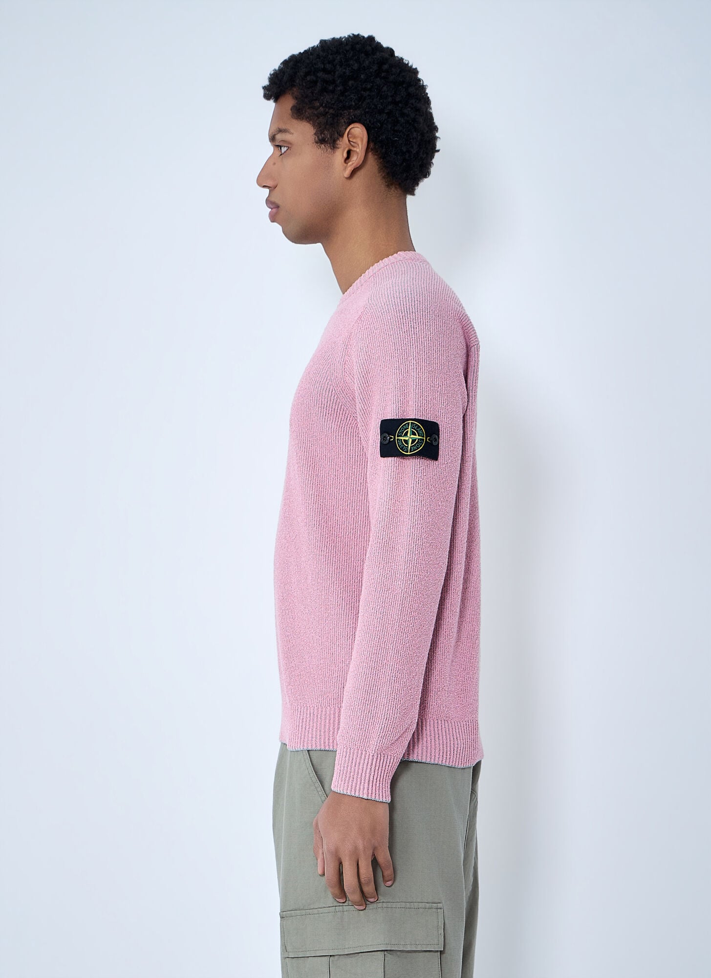  Stone Island Stone Island Crewneck Wool Sweater - Mann Strick Pink Xxxl 