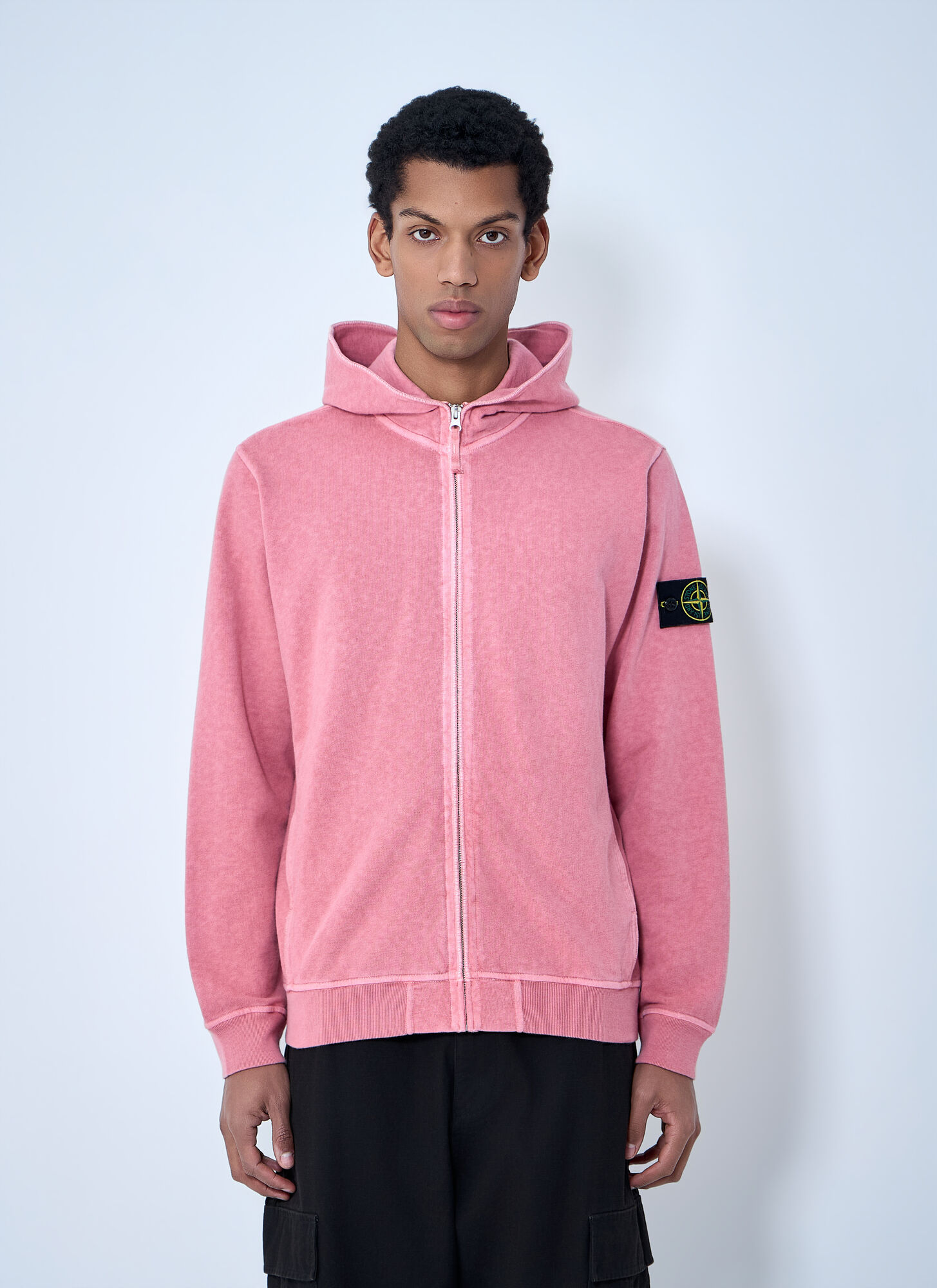 Stone Island Logo Patch Hooded Sweatshirt - Man Sweatshirts Pink Xl　Stone Island ロゴ パッチ フード付きスウェットシャツ - マン スウェットシャツ ピンク XL Stone
