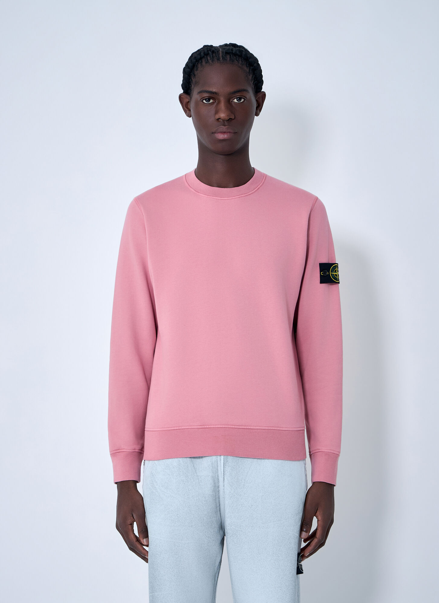 Stone Island Men's Green Logo Patch Sweatshirt - Man Sweatshirts L