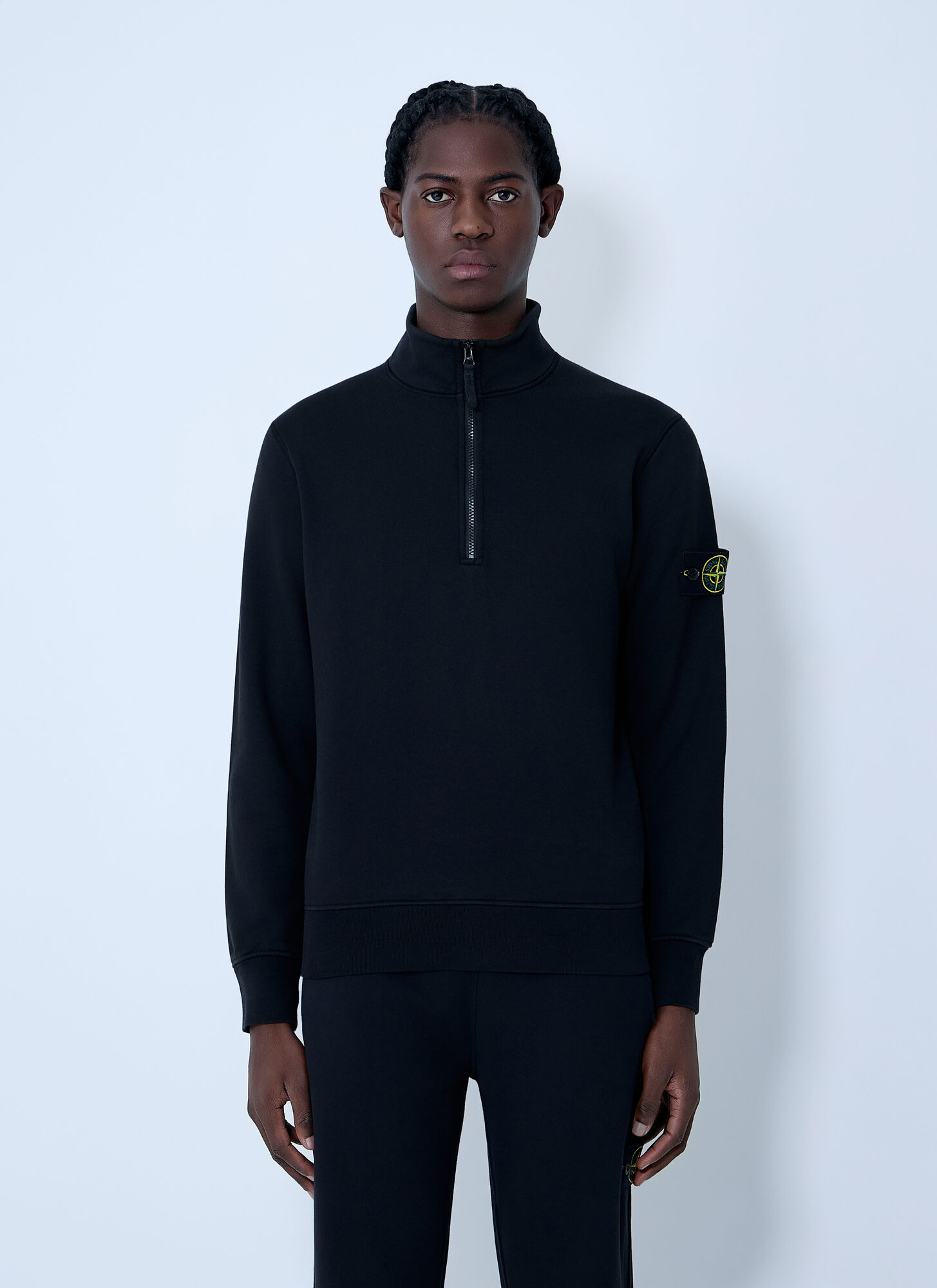 Stone Island Logo Patch Sweater - Man Sweatshirts Black M　Stone Island ロゴ パッチ セーター - マン スウェットシャツ ブラック M Stone