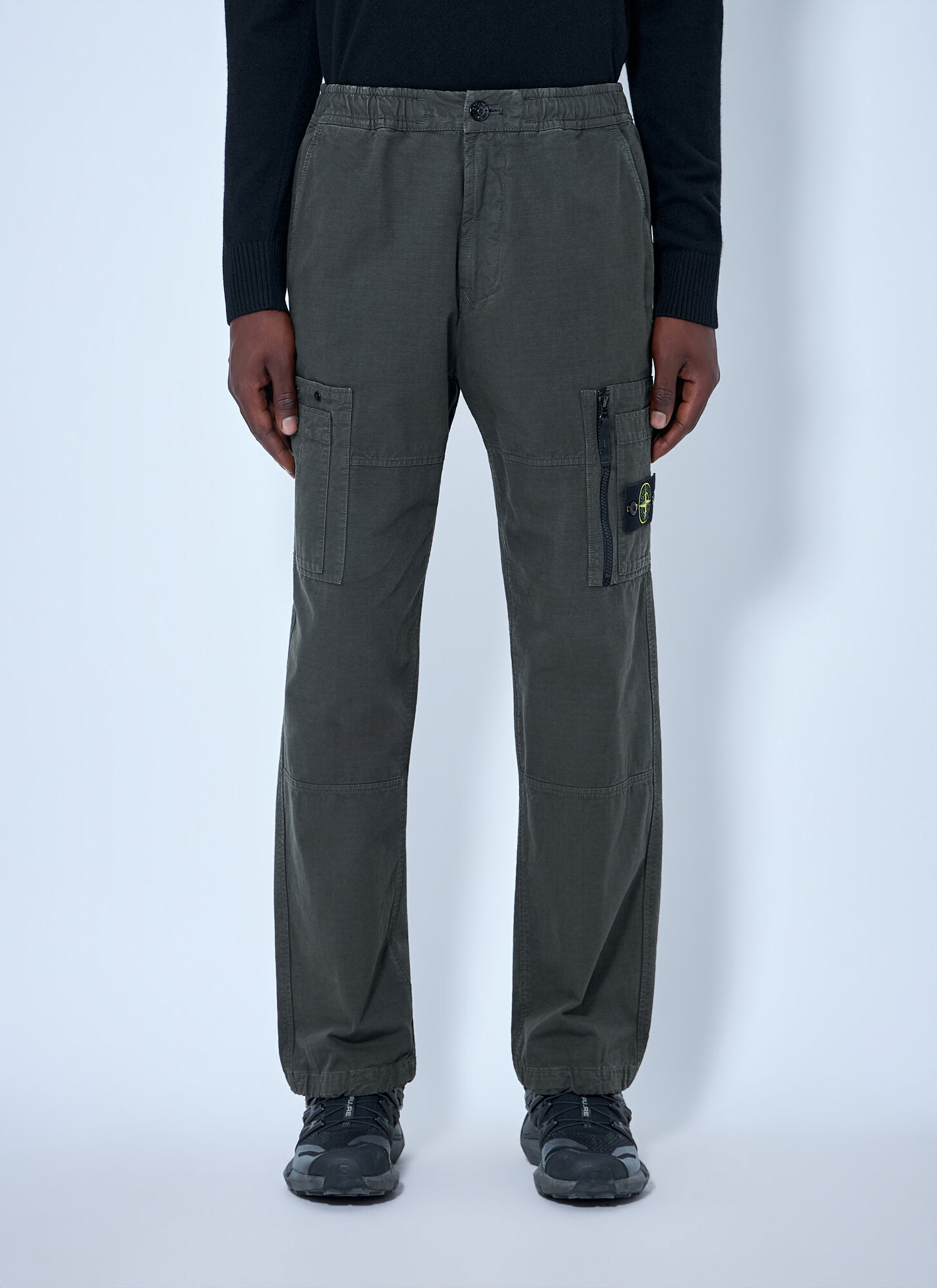 Stone Island Straight Trousers - Male - Straight Trousers - Black - W32 - Trousers - Image 3