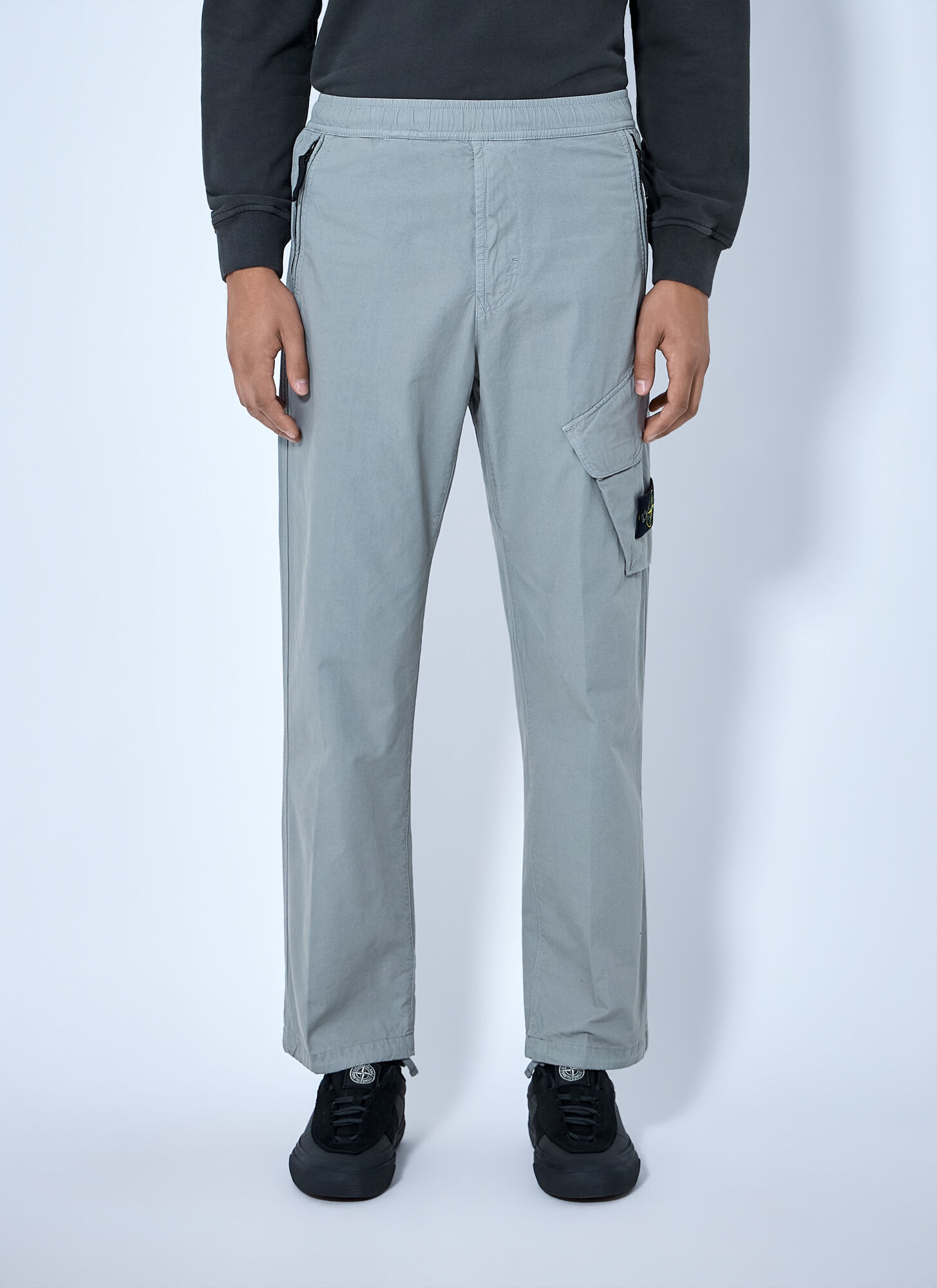 Stone Island Cargo Trousers With Elasticated Waistband - Man Pants Grey 32 Stone