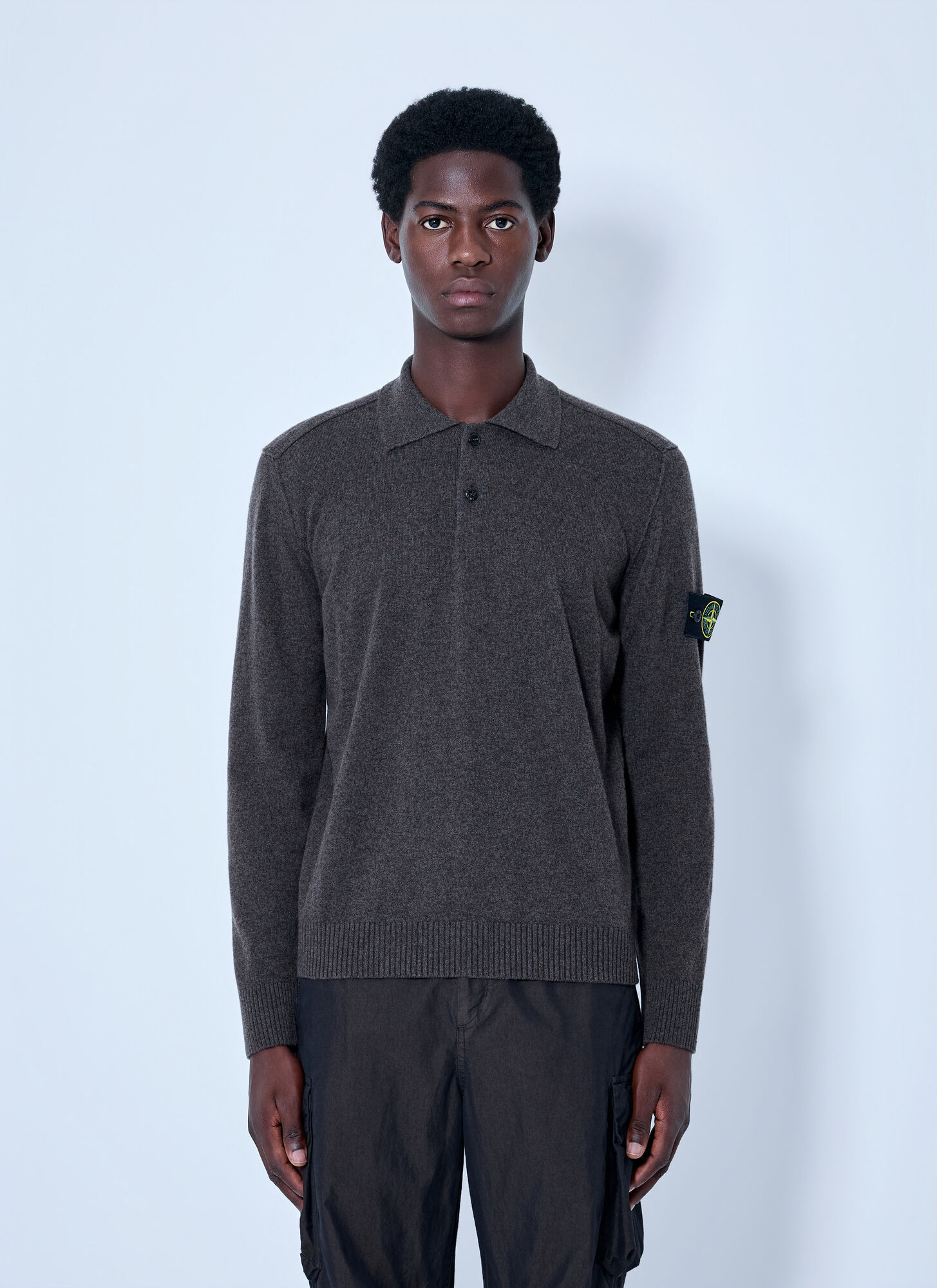 Stone Island , Polo Shirts, Male, Gray, S, Polo Knitwear - Image 3