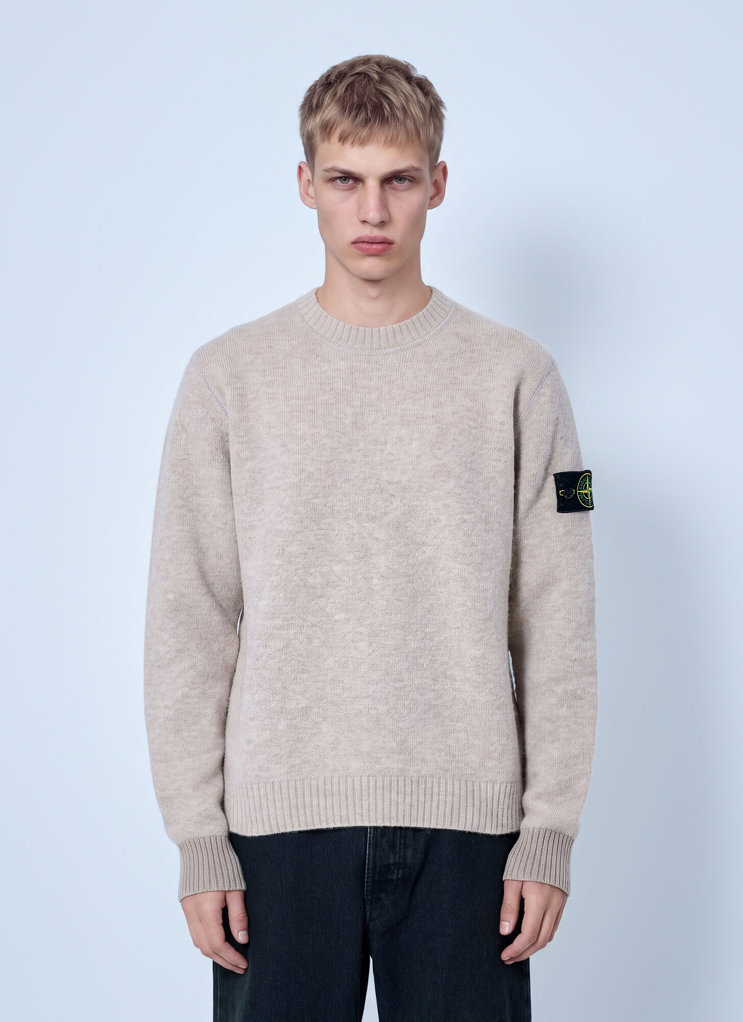 Stone Island , Round-Neck Knitwear, Male, Beige, Xl, Crewneck Jumper - Image 5