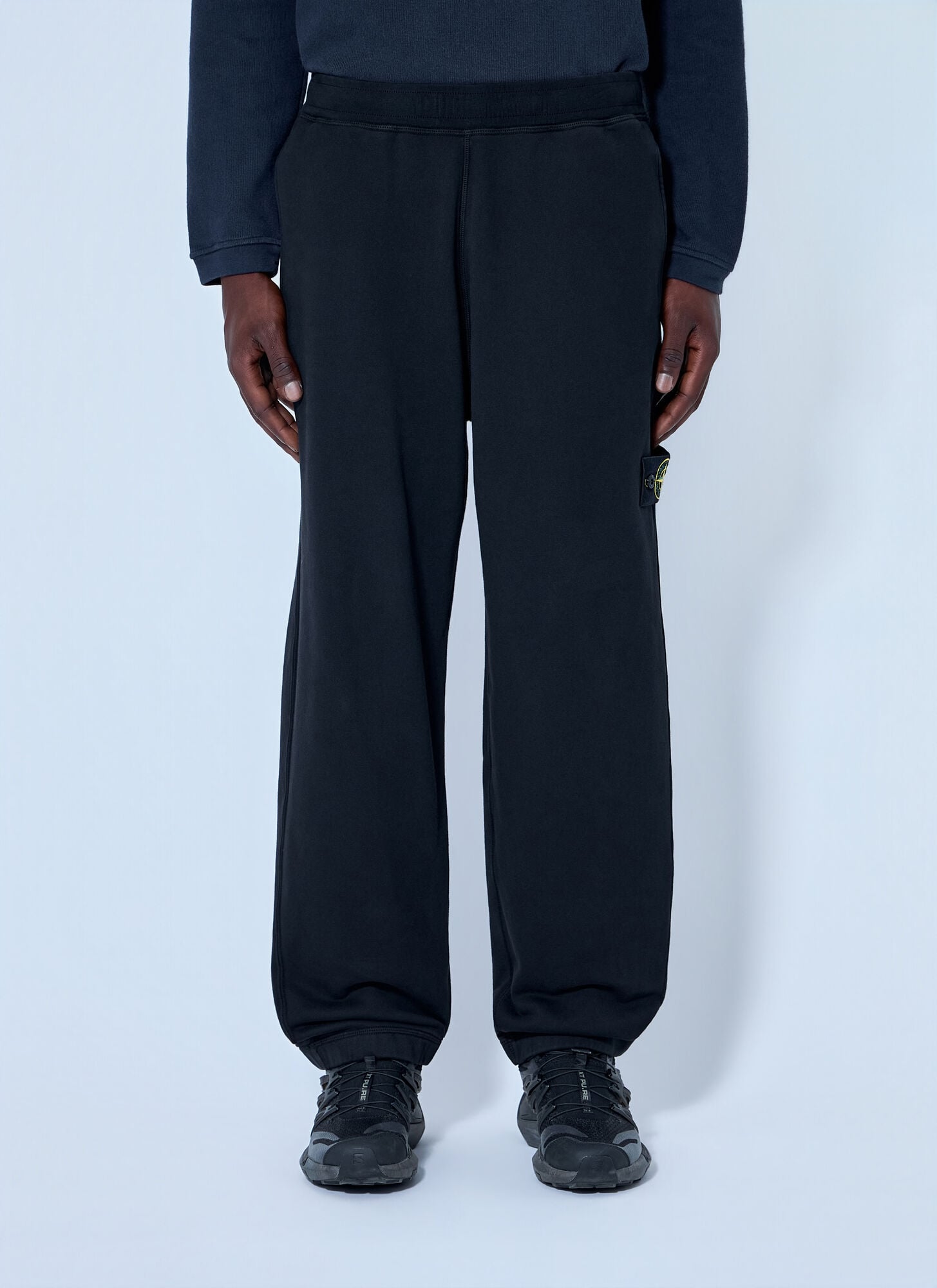 Stone Island Men's Black Elasticated Track Pants - Man Track Pants M