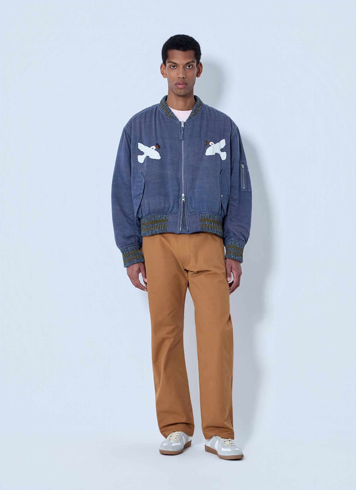  Story Mfg Story Mfg Embroidered Bomber Jacket - Mann Jacken Purple L 