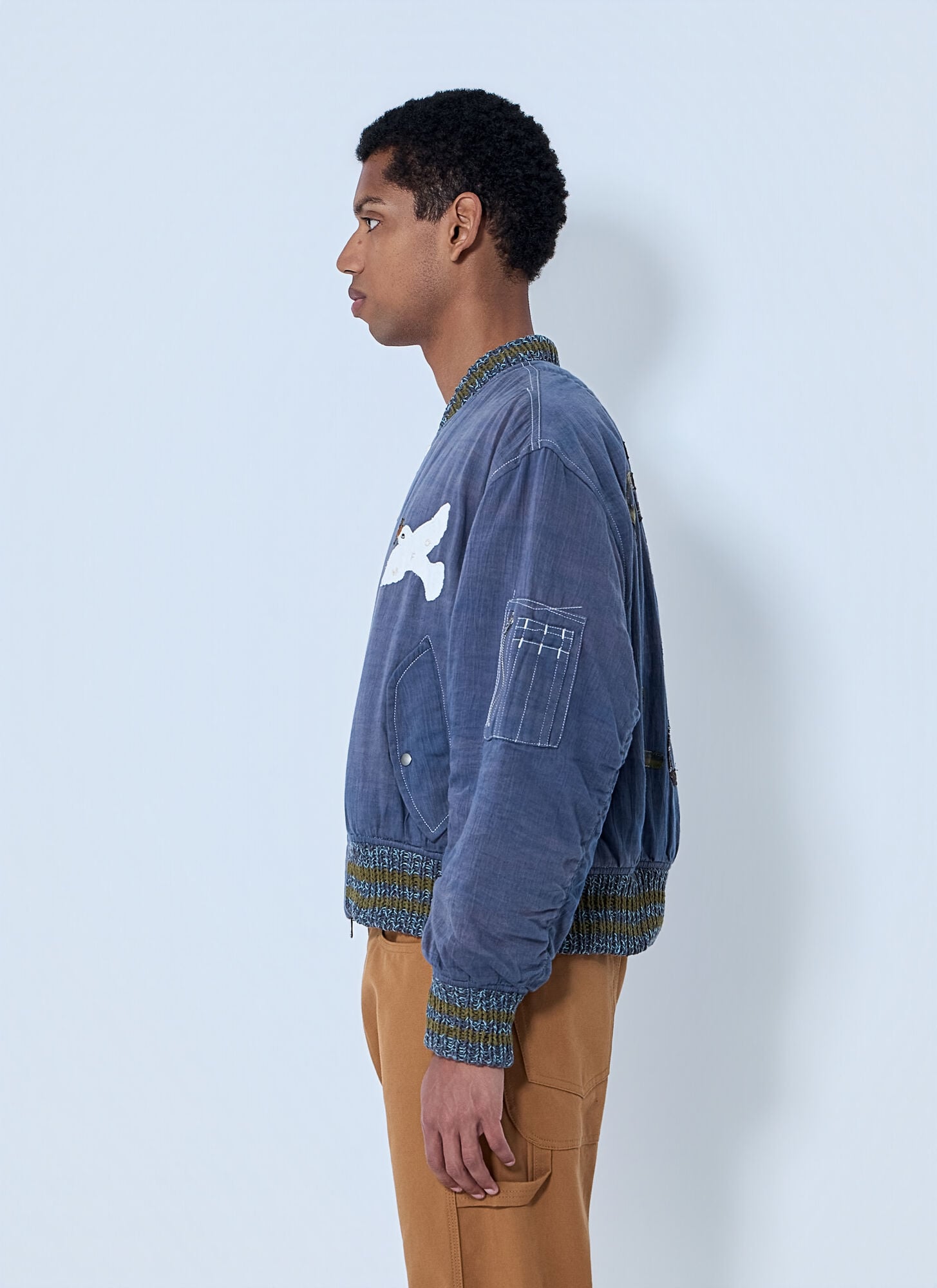  Story Mfg Story Mfg Embroidered Bomber Jacket - Mann Jacken Purple L 