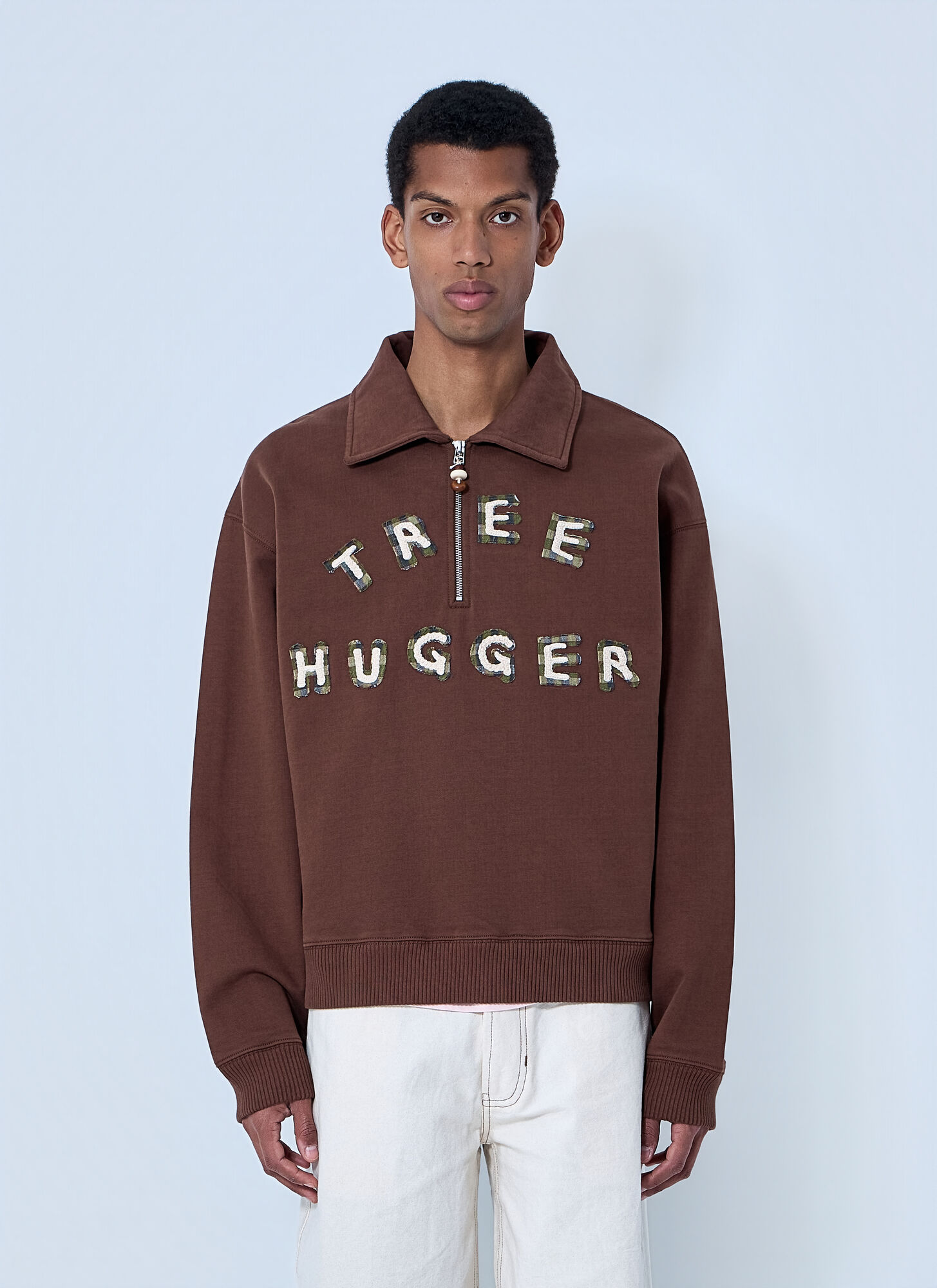 Story MFG Half-zip Collared Sweatshirt - Man Sweatshirts Brown S