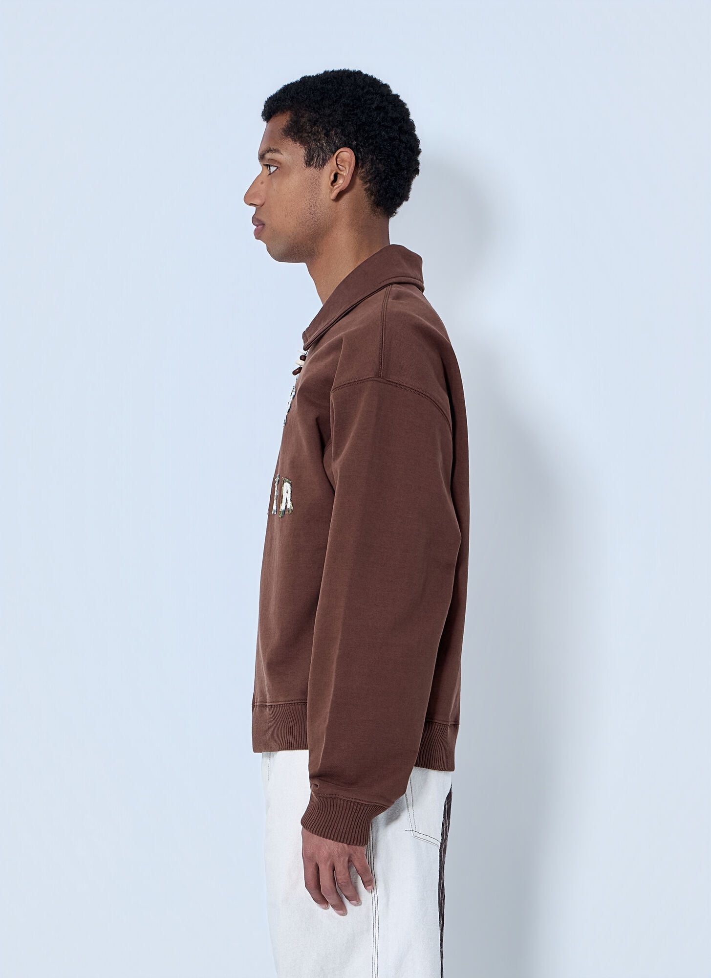  Story Mfg Story Mfg Half-zip Collared Sweatshirt - Mann Sweatshirts Brown S 