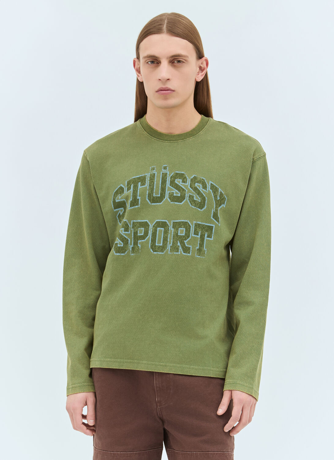 Stussy 2tone Cotton Mesh T-shirt In Green