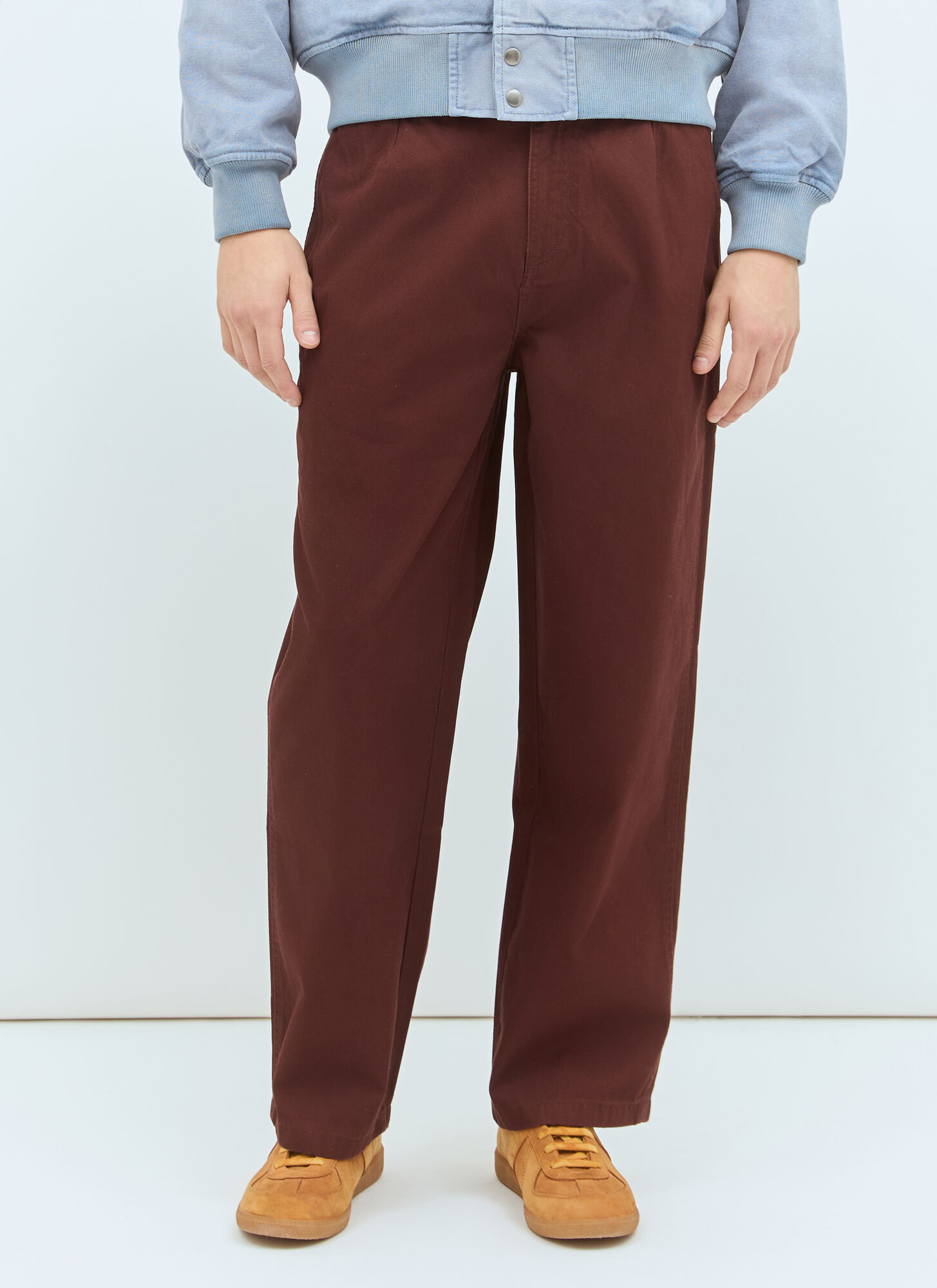 Stüssy Men's Burgundy Workgear Twill Pants - Man Pants 32