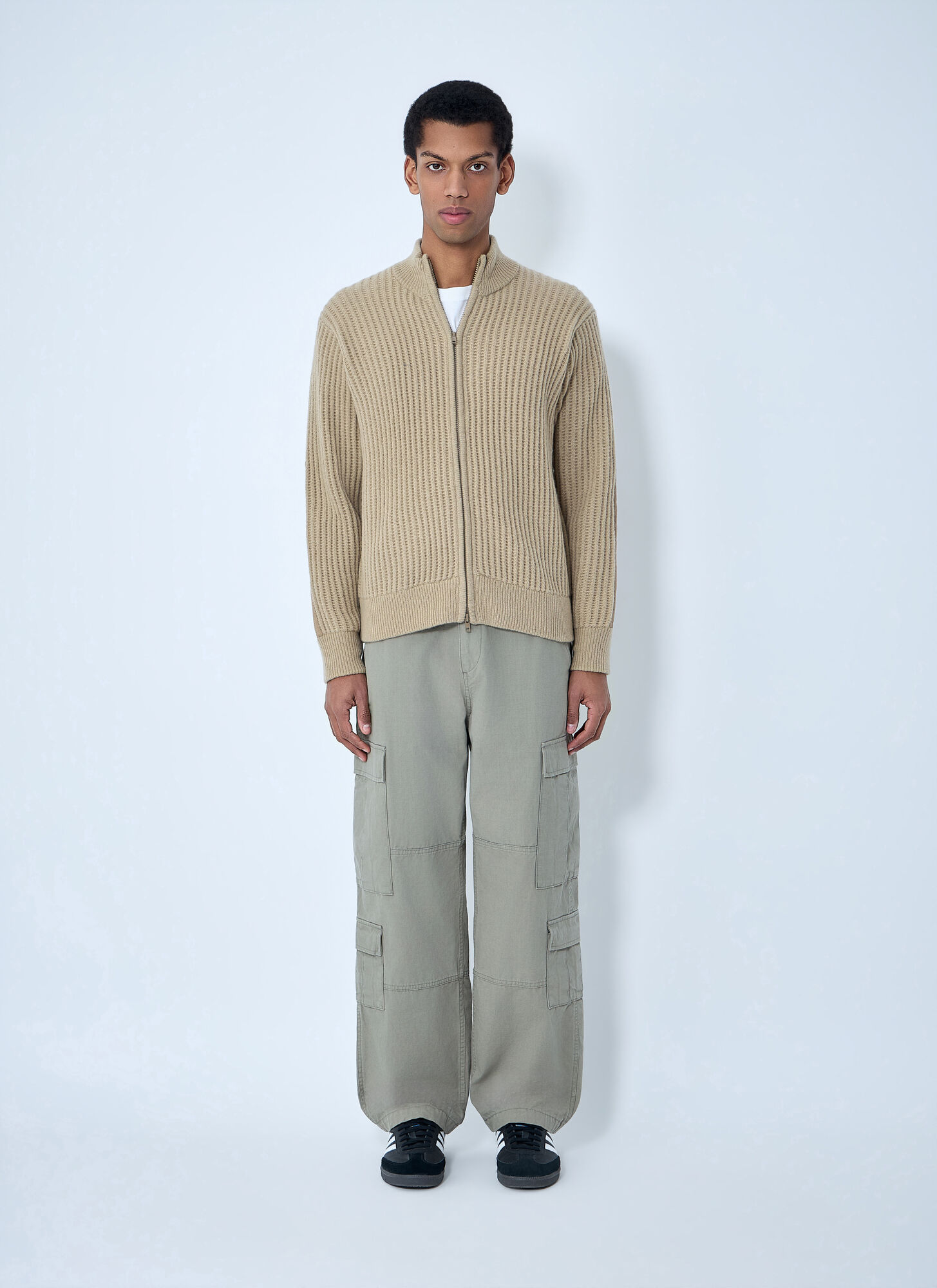  Stüssy Stüssy Military Patch Zip Cardigan - Mann Strick Sand Xxl 