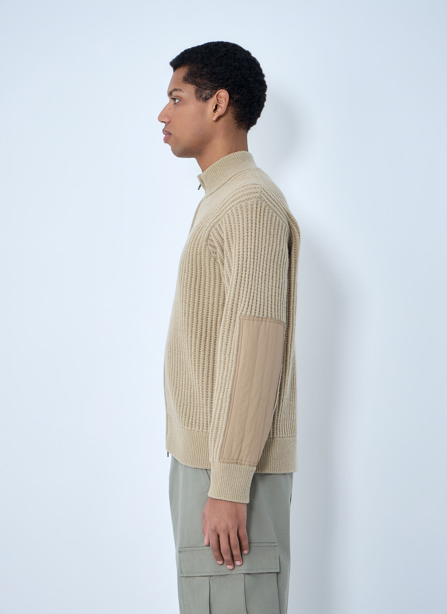  Stüssy Stüssy Military Patch Zip Cardigan - Mann Strick Sand Xxl 