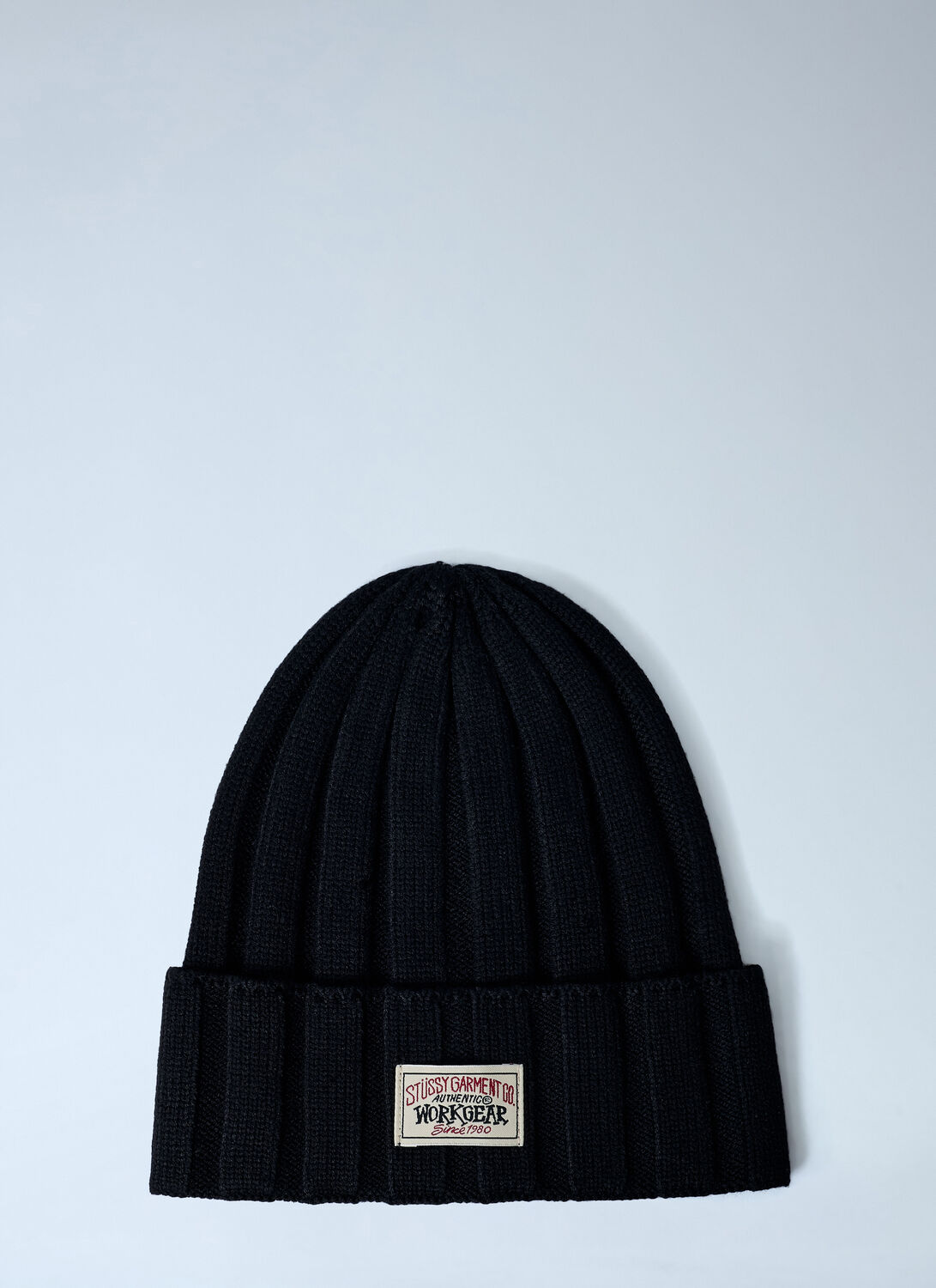 Stussy Logo Motif Beanie Hat In Black